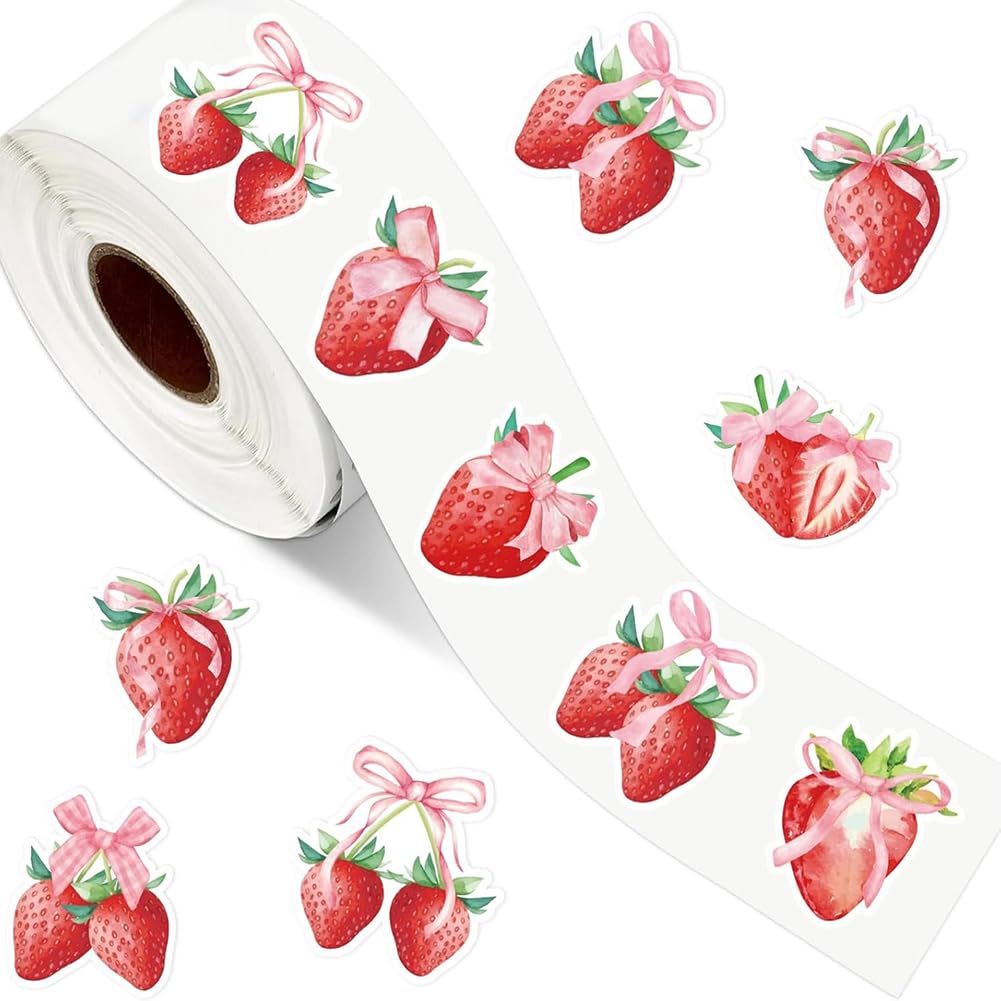 500Pcs Christmas Bauble Stickers Roll 1.2in Winter Xmas Bell Sticker