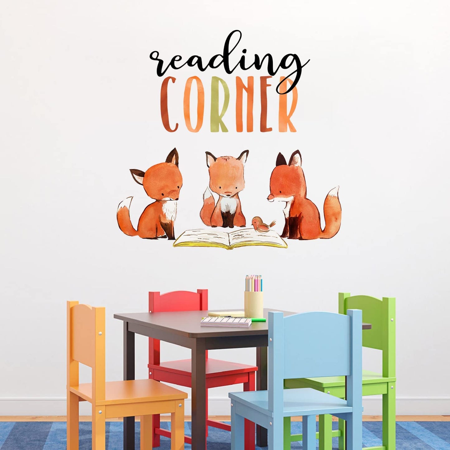 Mfault Time to Read Animal Book Wall Decals Stickers, Educational Elephant