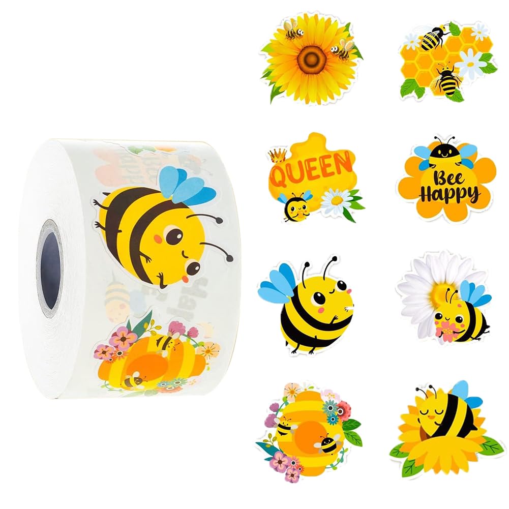 500Pcs Christmas Bauble Stickers Roll 1.2in Winter Xmas Bell Sticker