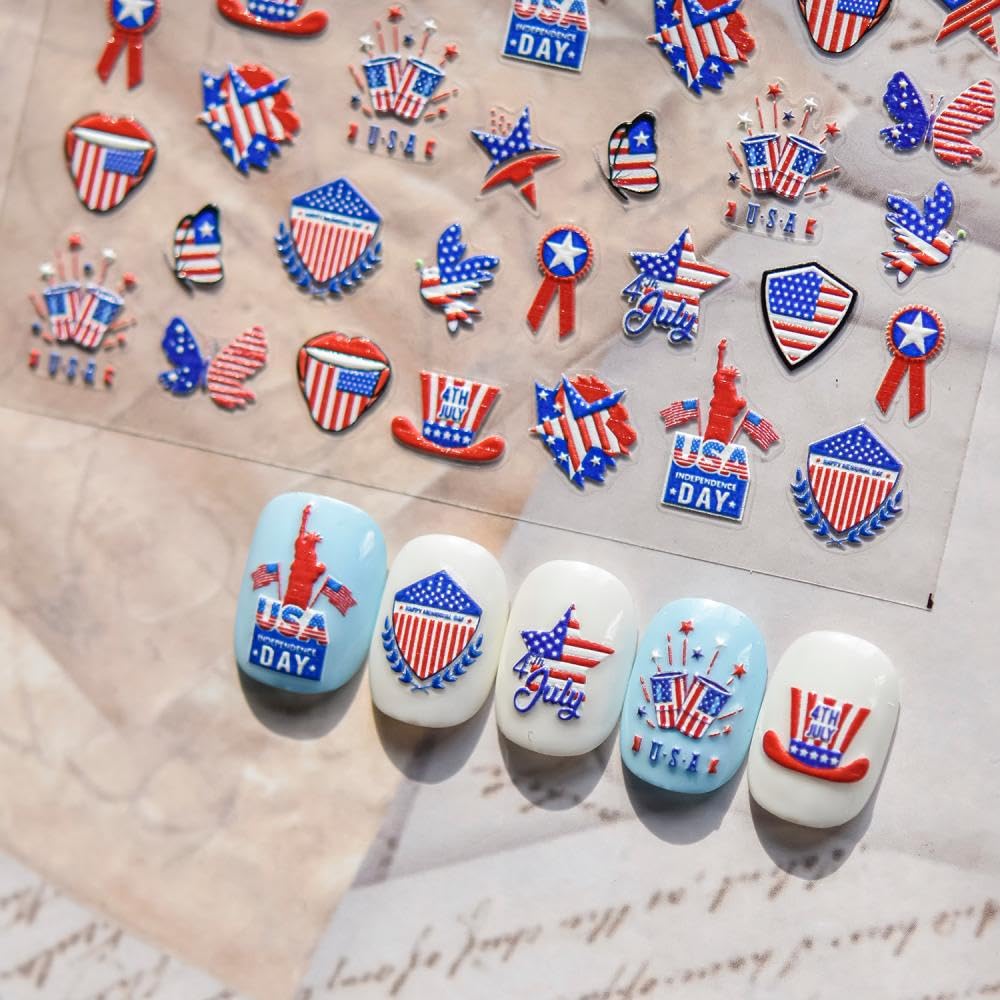 Maple Nail Stickers Leaf Mushroom Nail Decals 3D Self-Adhesive Boots Envelope Nails Designs 5D Embossed Animals Plants Insects Nails Supplies for Women Holiday DIY Manicure 1 Sheet