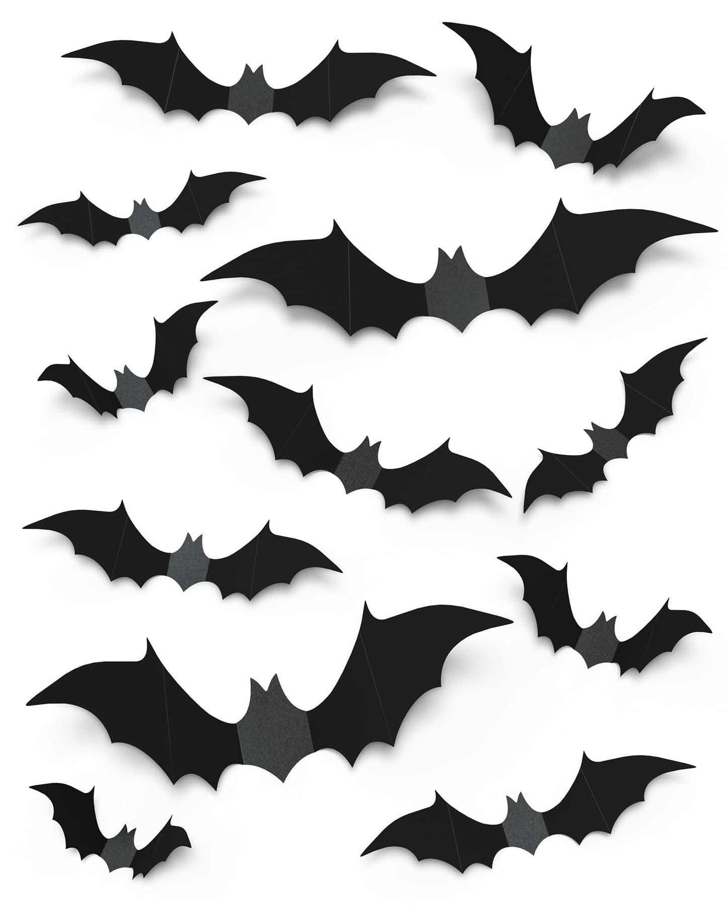 120 Pcs 3D Halloween Decorations Bats Decor,5 Sizes Bats Wall Decor Indoor