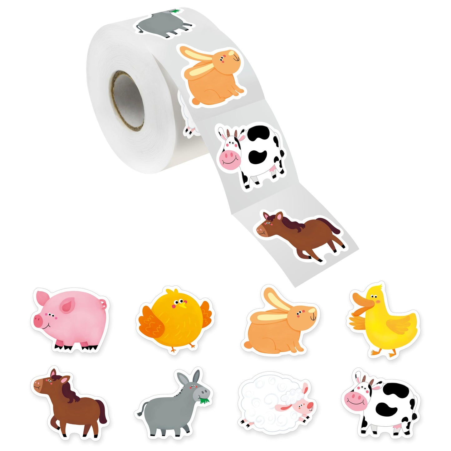 Hebayy 600 PCS Cartoon Animal Stickers Party Decoration Teacher Reward Encouragement Motivational Decals 16 Designs Value Pack (Each Measures 1.5" in Diameter)