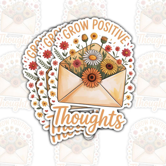 (3pcs-3in) Grow Positive Thoughts Sticker Stickers Motivational Quote Packs