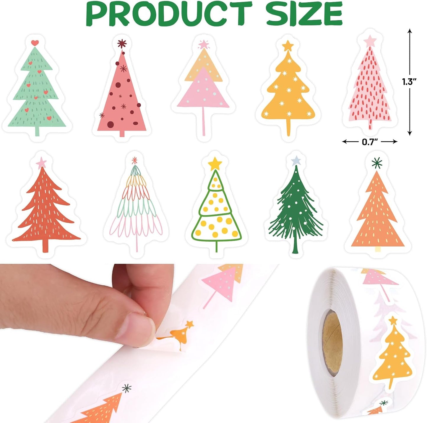 Fancy Land 500 Pcs Christmas Tree Stickers Boho Christmas Holiday Kids Adults Party Decorations