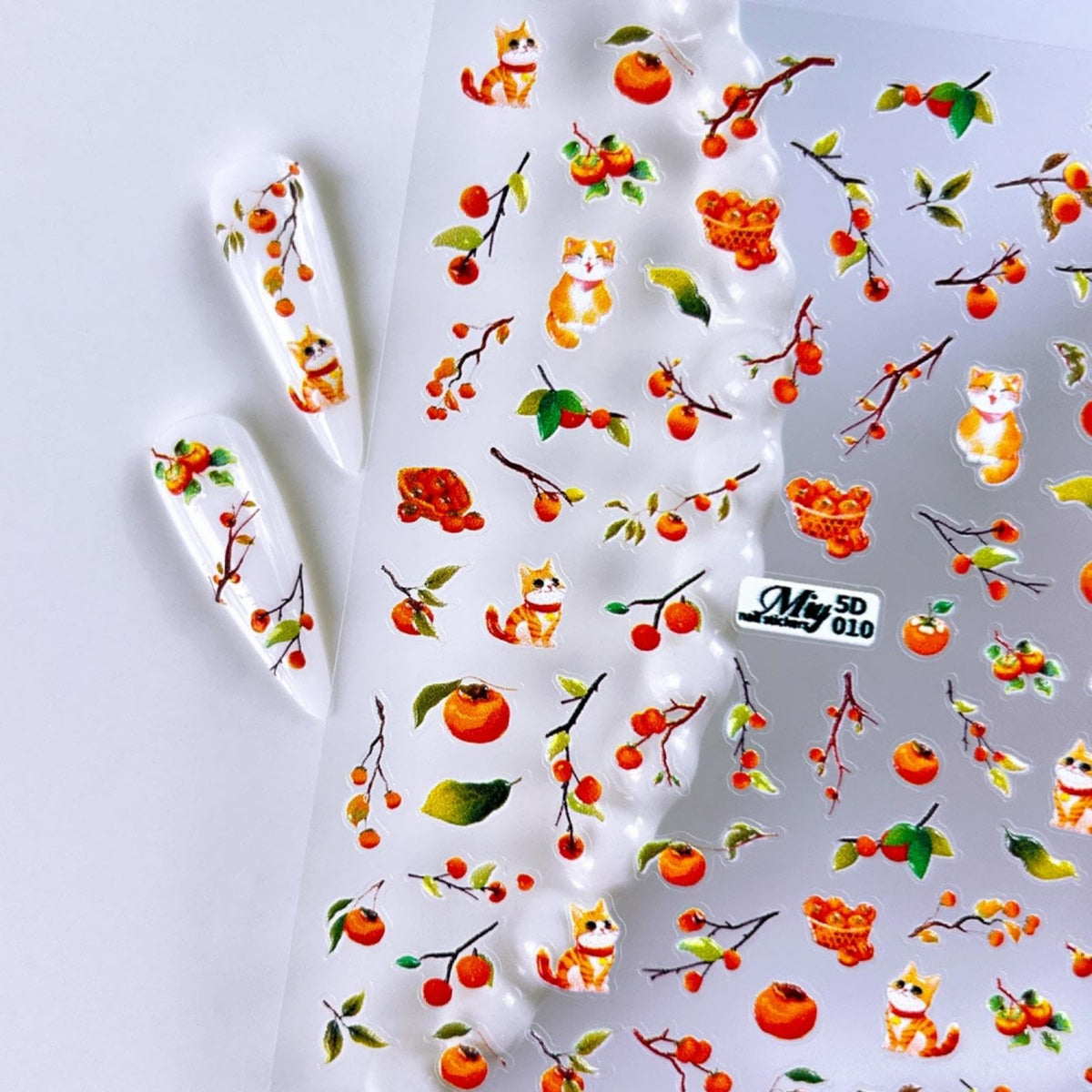 Maple Nail Stickers Leaf Mushroom Nail Decals 3D Self-Adhesive Boots Envelope Nails Designs 5D Embossed Animals Plants Insects Nails Supplies for Women Holiday DIY Manicure 1 Sheet