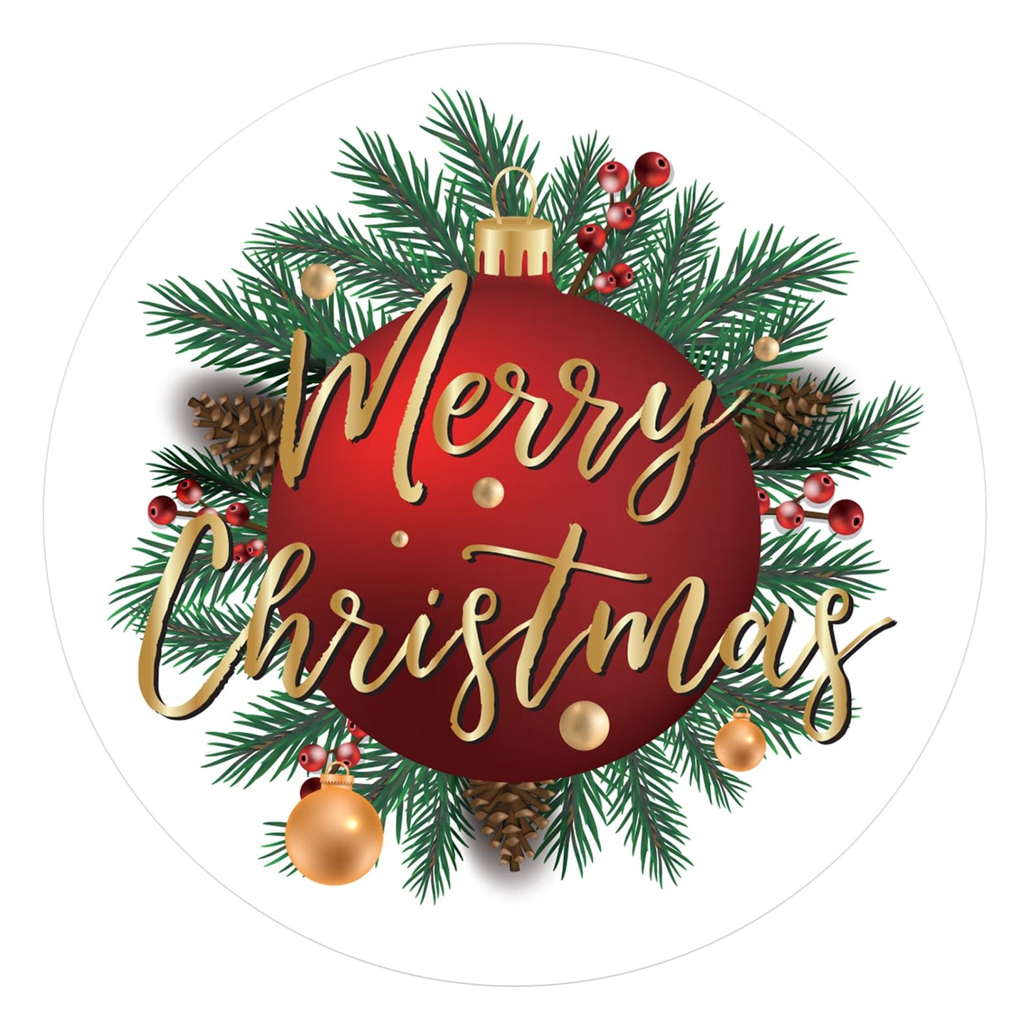 G2PLUS Happy Holiday Stickers - 120 Pcs Christmas Holiday Stickers, 2'' Round Xmas Holly Berry Labels Winter Seasonal Envelopes Seals