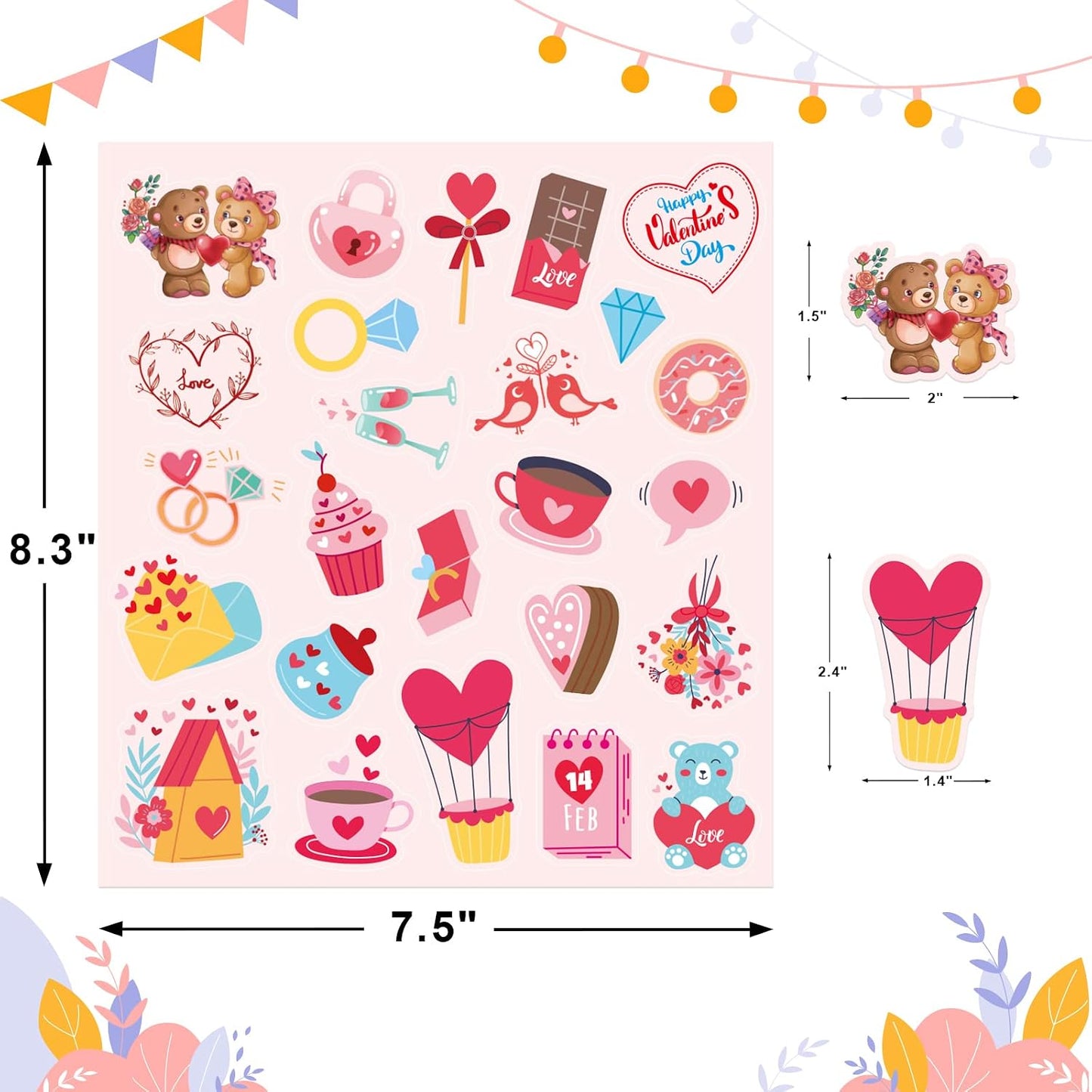 Treasure Cove Holiday Stickers Assortment Seasonal Sticker Sheets for Kids