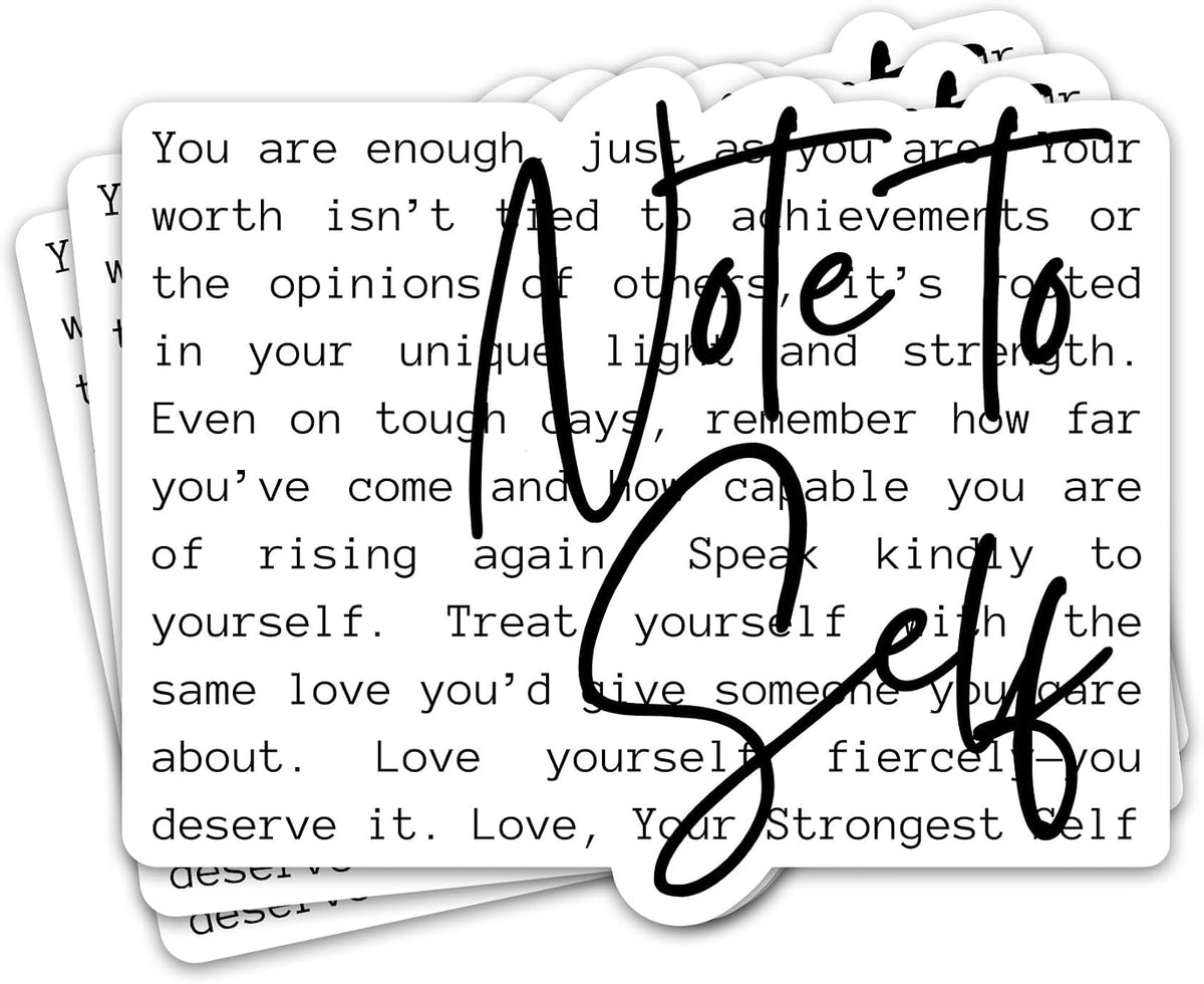 3PCs Note to Self You are Enough Sticker Motivational Sticker Inspirational Love Yourself Positive Affirmations Waterproof Vinyl Stickers for Laptop Water Bottle Decals Gifts for Adults Kids 3"x2.5"