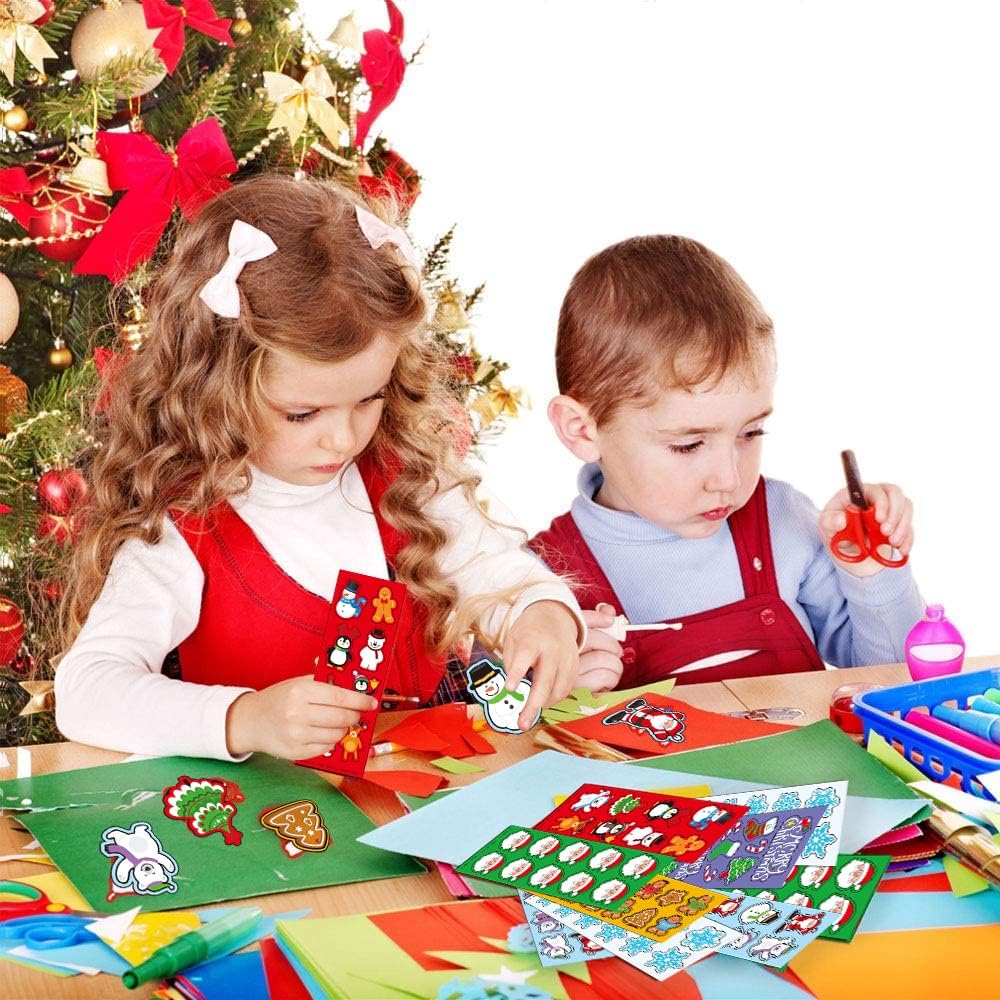 ArtCreativity 1200 Christmas Stickers for Kids - with 100 Sticker Sheets Holiday Stickers Assortment- Stocking Stuffers for Kids, Bulk Christmas Party Favors for Boys and Girls Ages 3 4 5 6 7 8