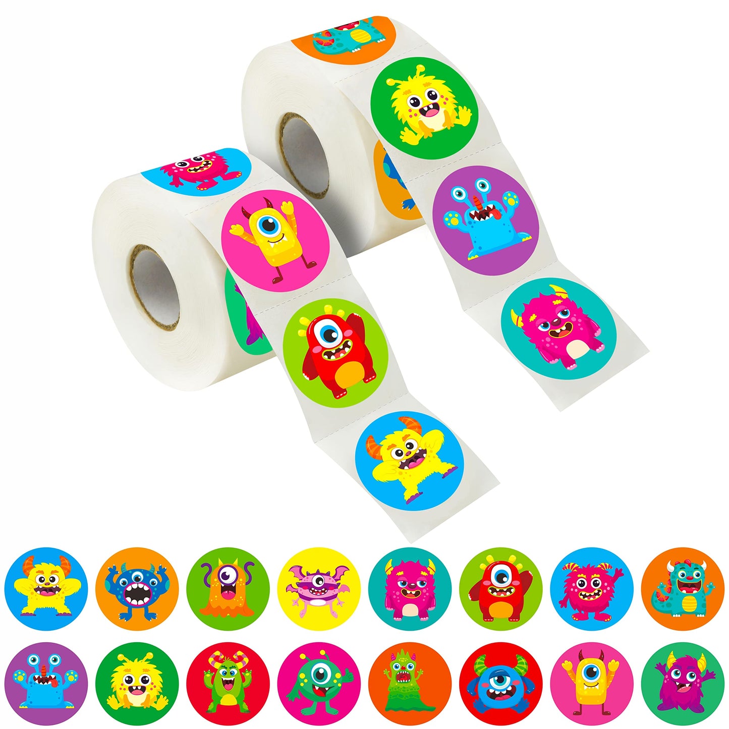 Hebayy 600 PCS Cartoon Animal Stickers Party Decoration Teacher Reward Encouragement Motivational Decals 16 Designs Value Pack (Each Measures 1.5" in Diameter)
