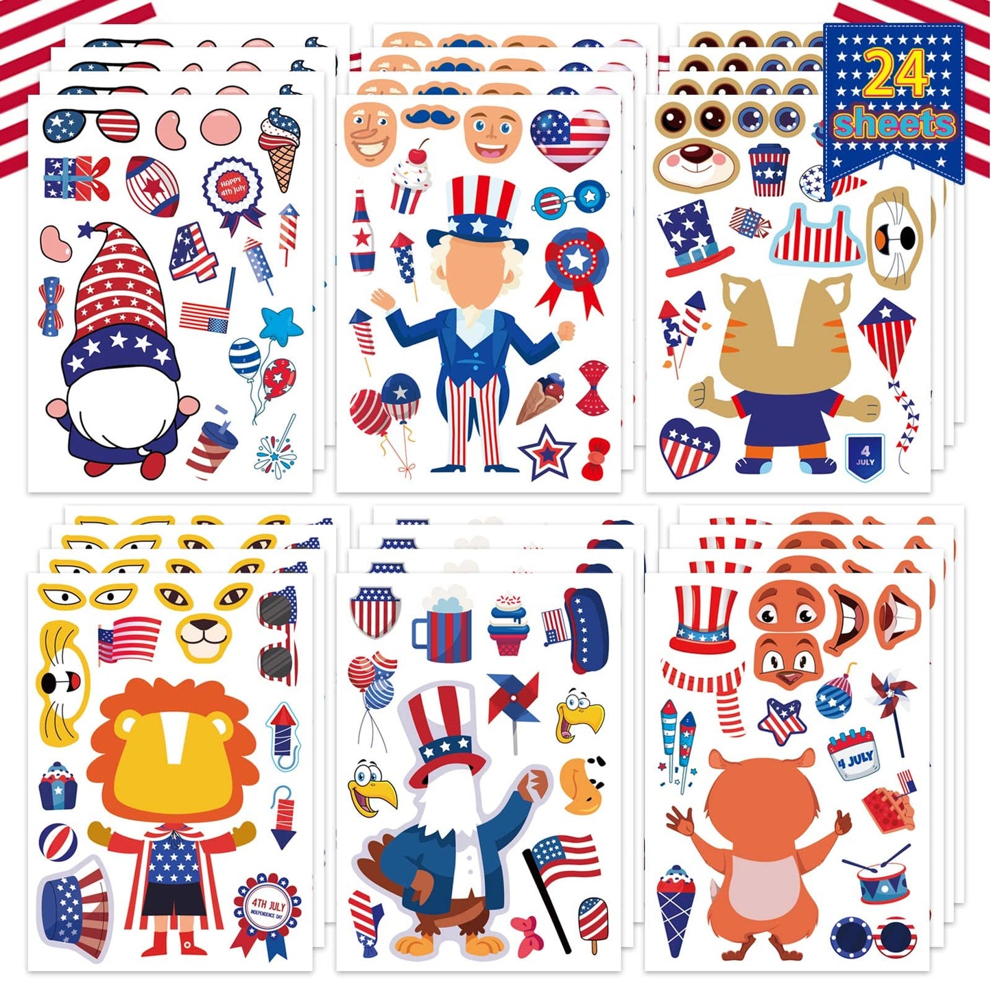 24 Sheets Summer Stickers for Kids, Hawaii Tropical Pool Beach Sticker