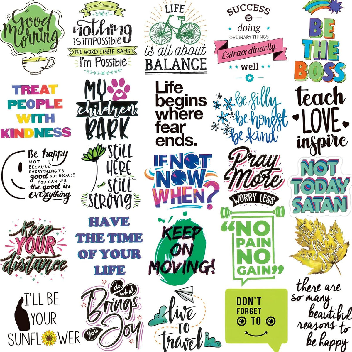 300PCS Motivational Inspirational Stickers for Scrapbook Planner Journaling