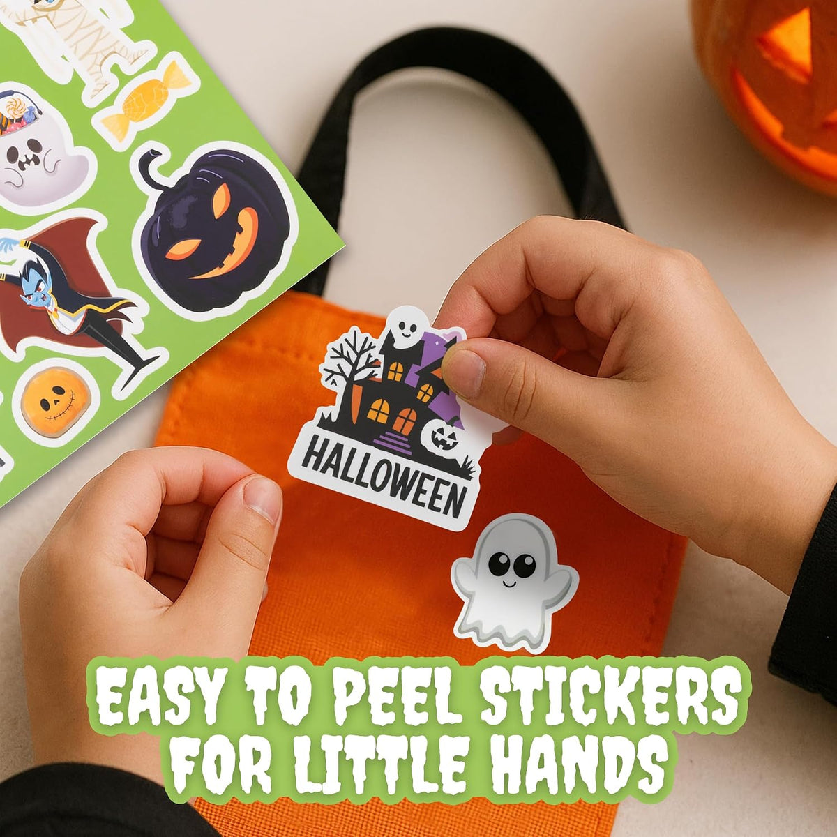 Fun Halloween Stickers for Kids - Large Set of 200 Spooky Stickers