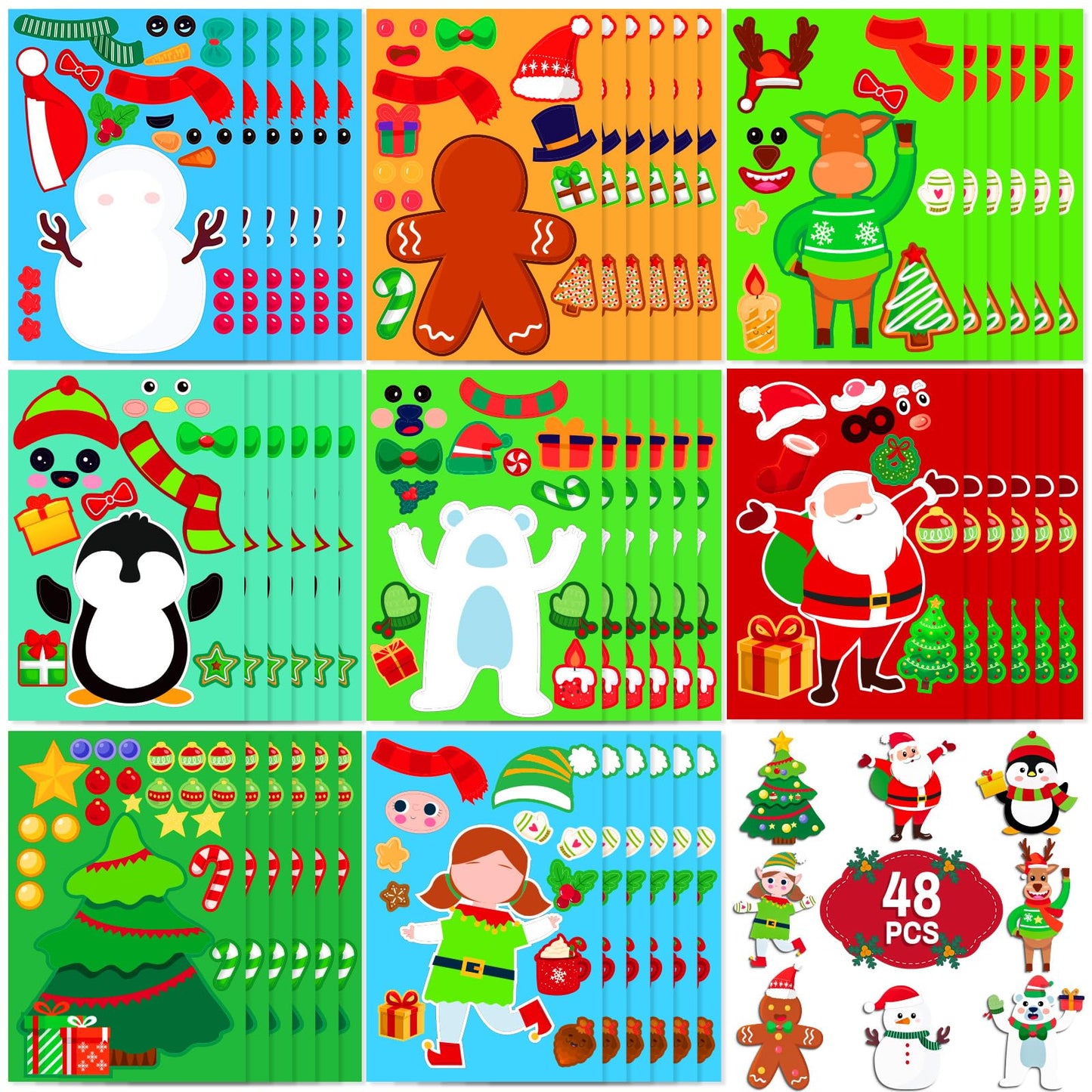 Max Fun 48 Sheets Halloween Stickers for Kids Bulk Cute Holiday Stickers Funny DIY Crafts Activities Party Favors Game Gifts for Boys Girls