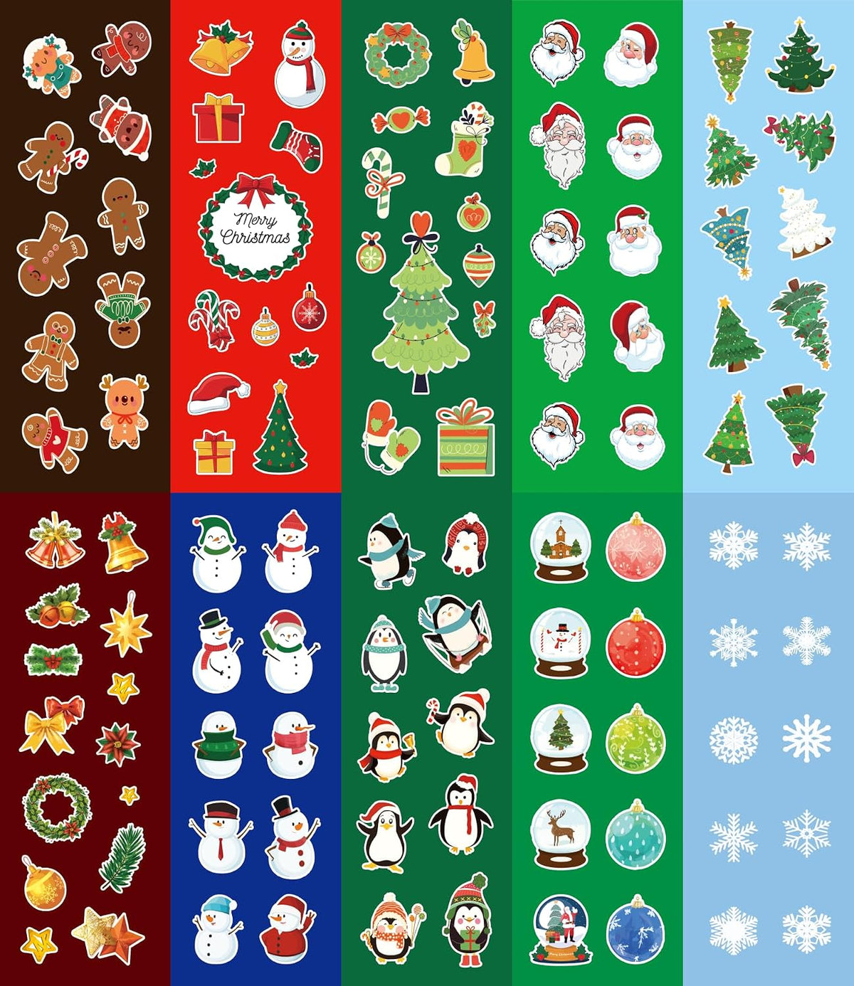 100 Sheets Christmas Stickers for Kids, 1200+pcs Christmas Holiday Stickers