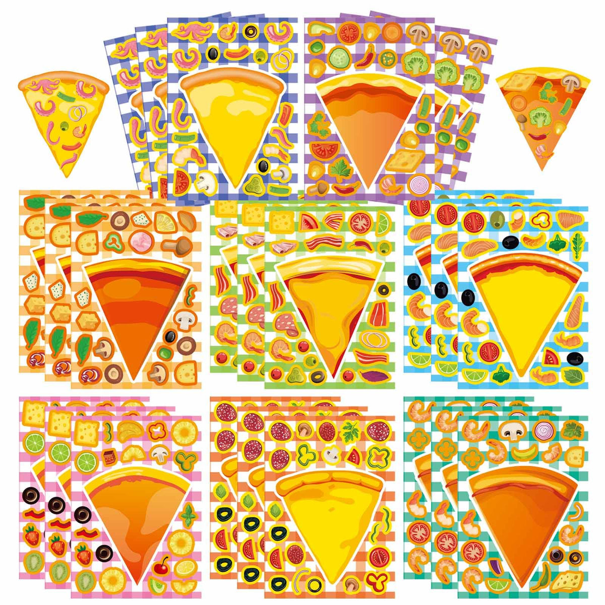 24PCS Summer Stickers for Kids, Make-a-face Stickers, Make Your Own Sticker