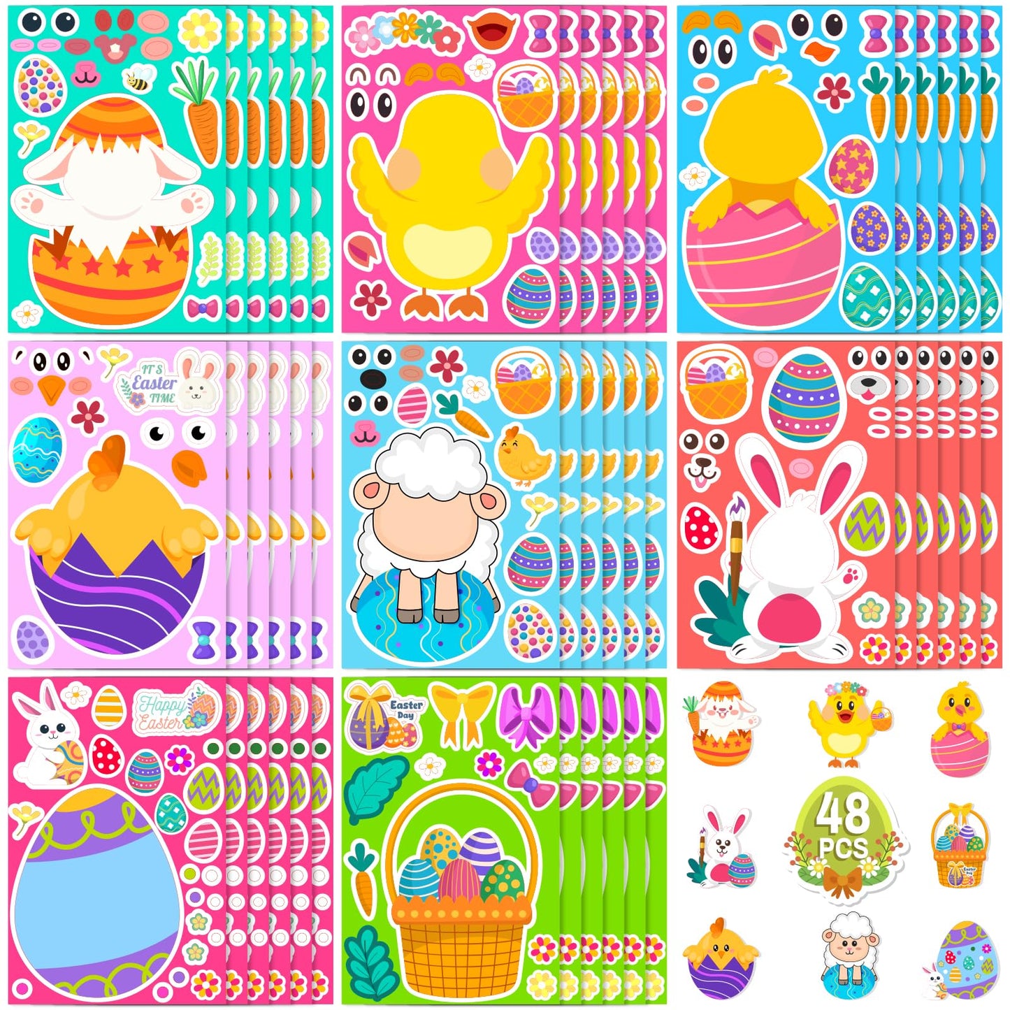 Max Fun 48 Sheets Halloween Stickers for Kids Bulk Cute Holiday Stickers Funny DIY Crafts Activities Party Favors Game Gifts for Boys Girls