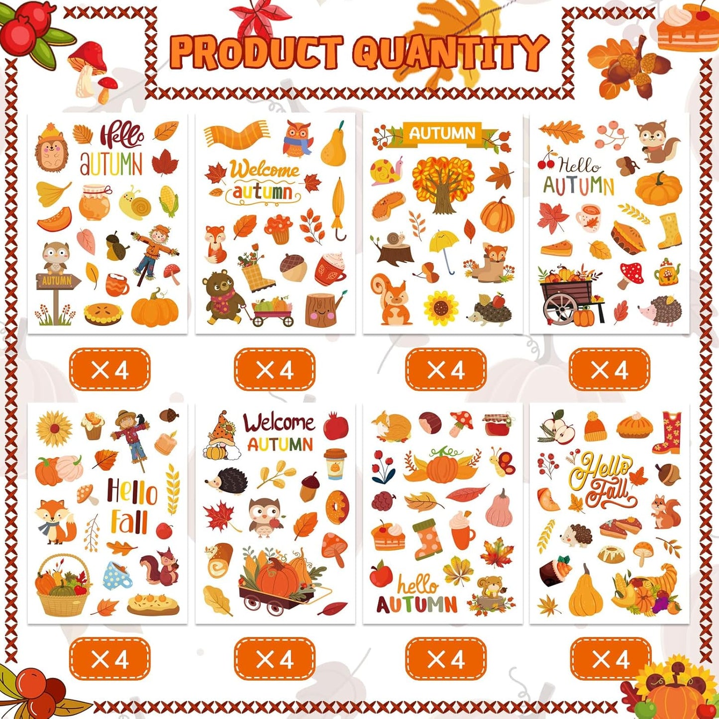 Fall Stickers Autumn Stickers 640PCS Thanksgiving Stickers for Kids Autumn