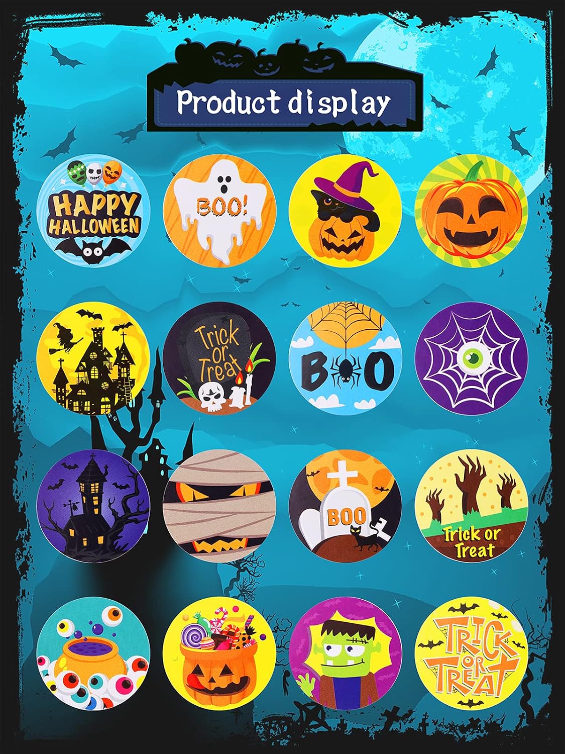 1000 Pcs Halloween Roll Stickers for Kids Teens
