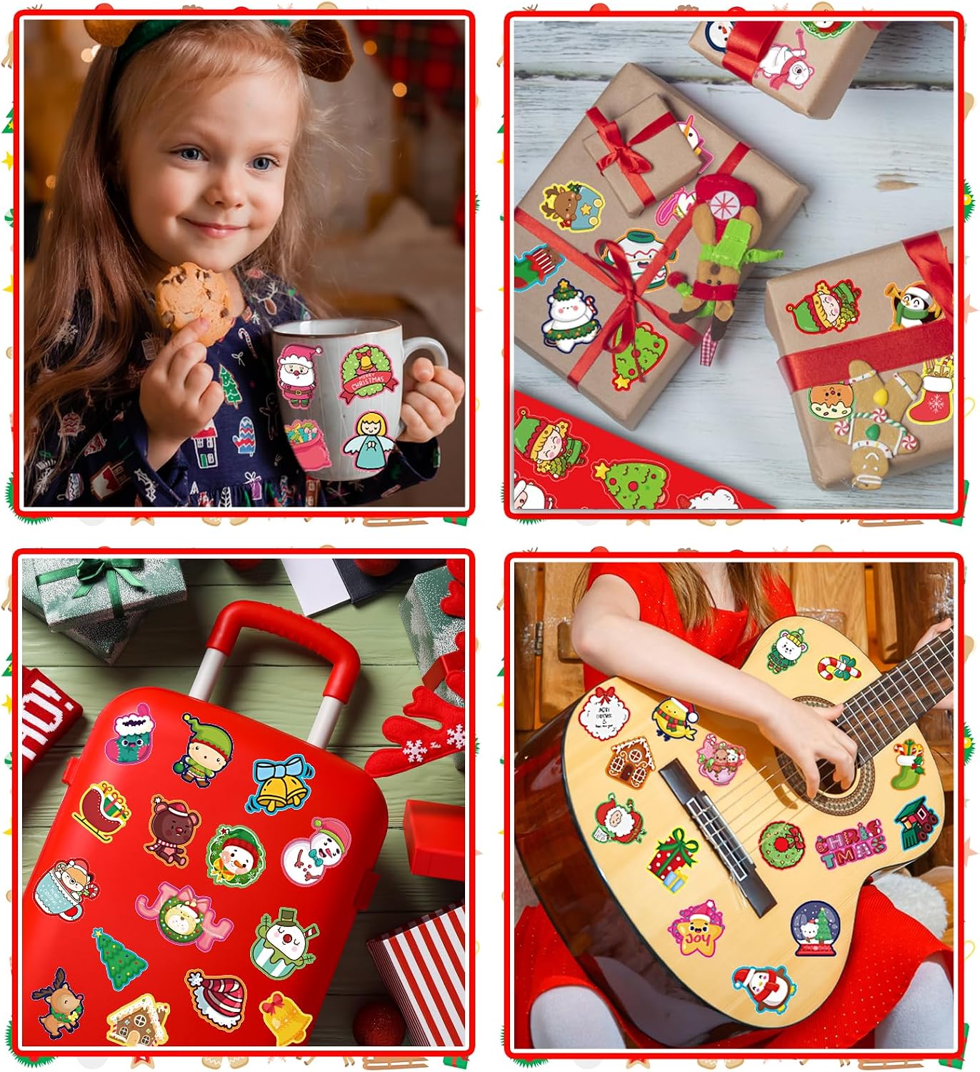 Christmas Stickers, Stocking Stuffers for Kids, 40 Sheets with 400 Stickers