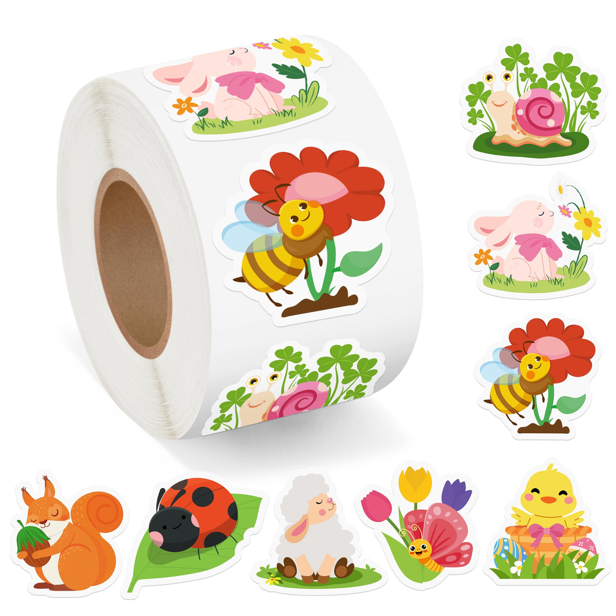 500Pcs Summer Animal Stickers Roll Cute Cartoon Capybara Sea Trutle Self Adhesive Labels Teacher Rewards Scrapbooking Envelope Seals Hawaiian Tropical Holiday Party Favors DIY Crafts Gifts for Kids