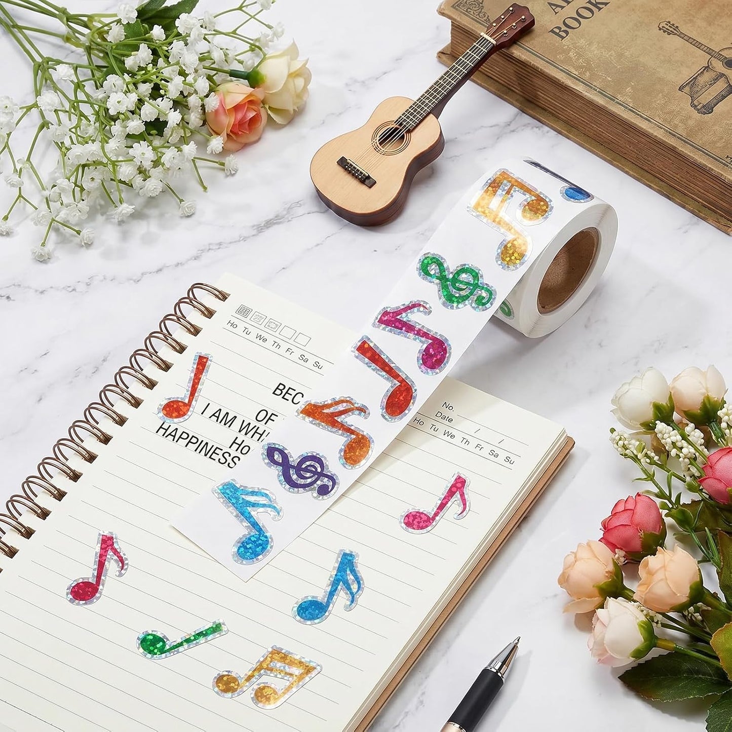500 PCS Music Note Stickers Colorful Musical Notes Sticker Music Stickers