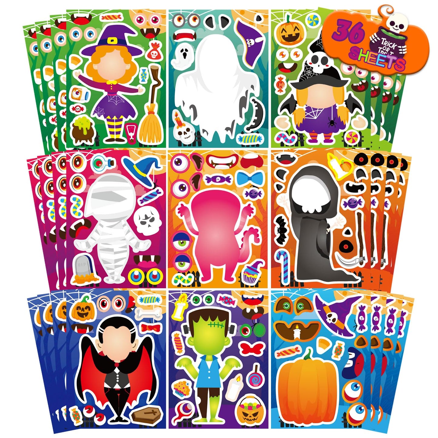 Christmas Stickers, Make a Face Stickers, Make Your Own Christmas Stickers