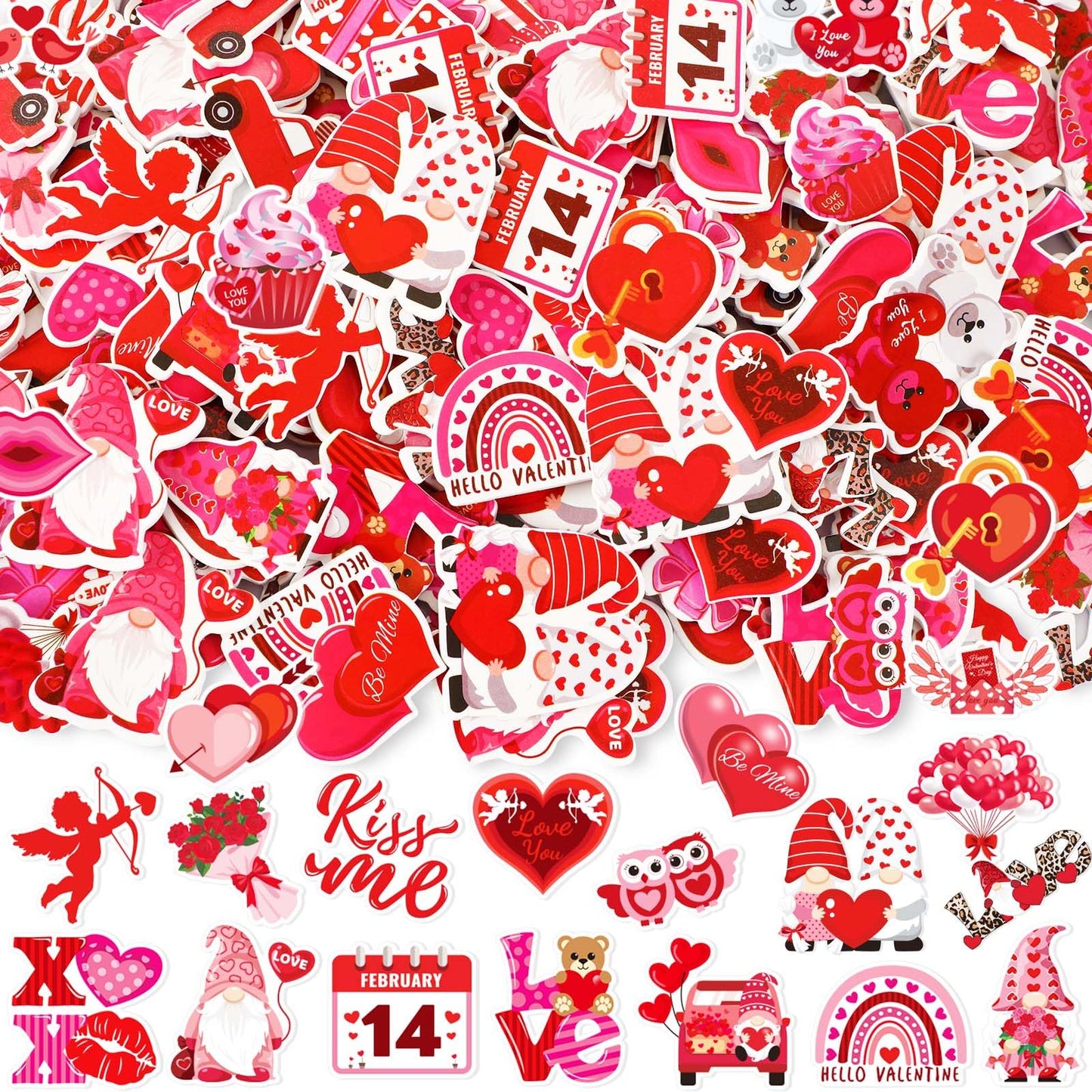 JULBEAR 300 Pcs Christmas Foam Stickers Self-Adhesive Bulk Party Favors