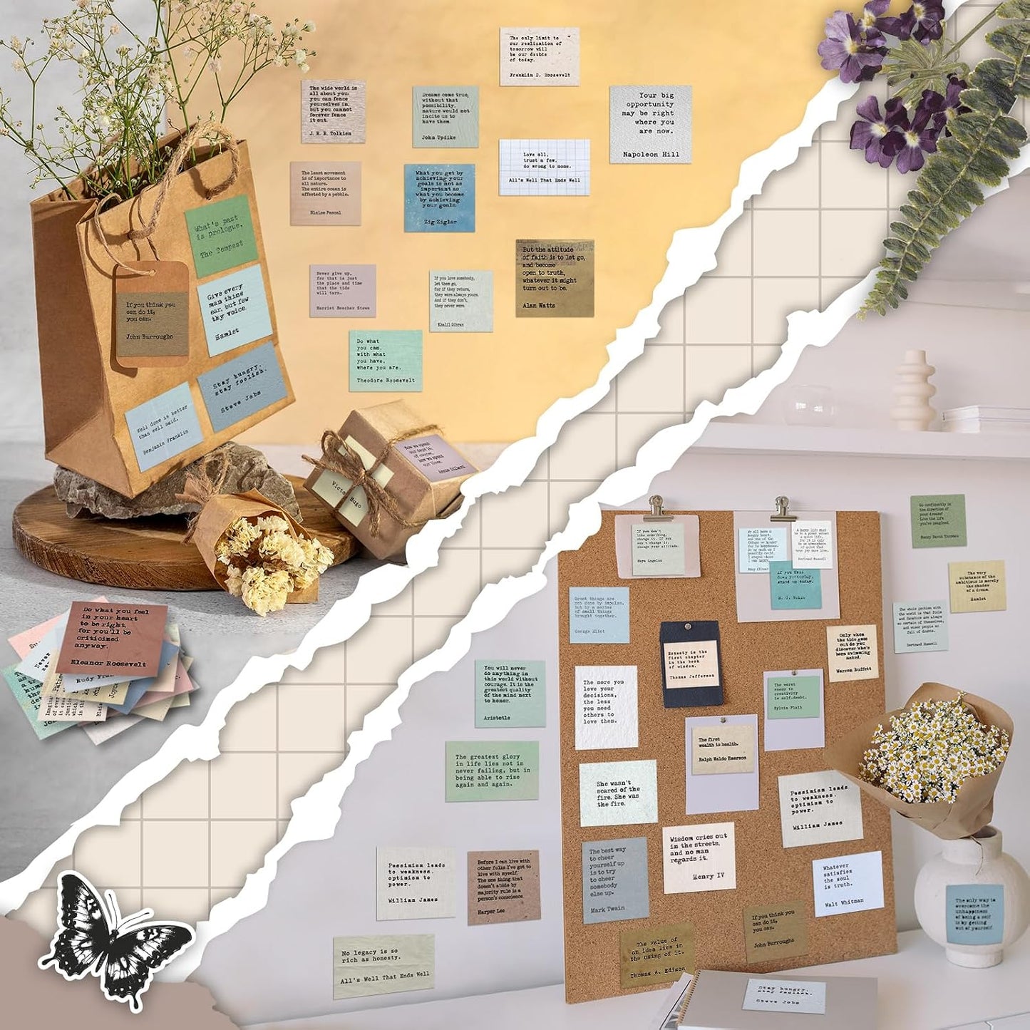 240PCS Vintage Motivational Quote Stickers