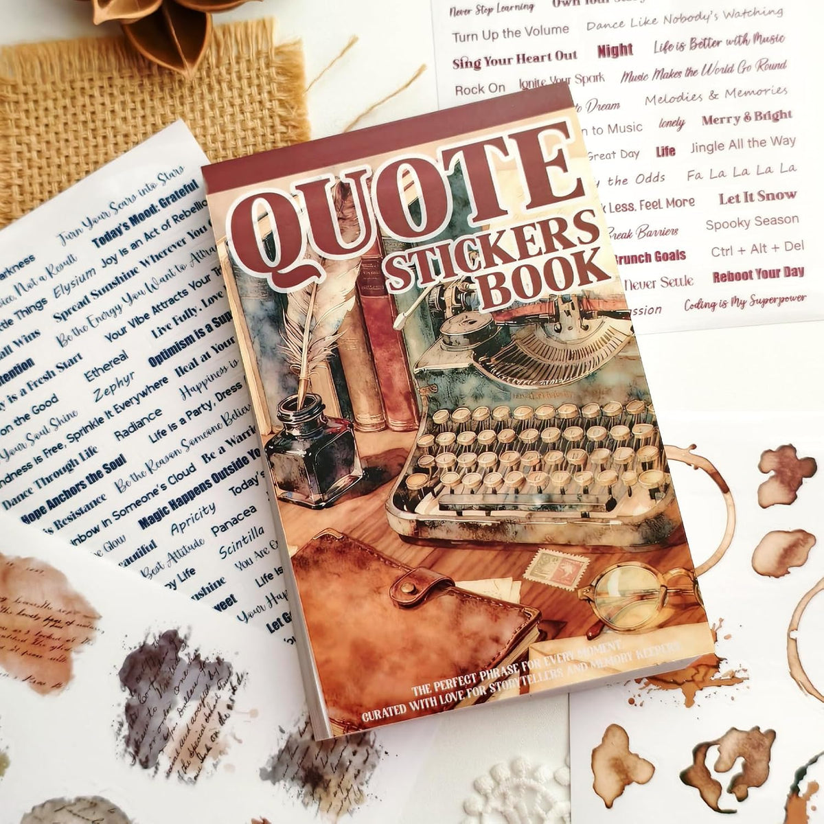Transparent PET Quote Stickers, 48 Sheets 1100+ Pcs Scrapbook Supplies, Word Stickers for Journaling, Vision Board, Card Making, Junk Journal