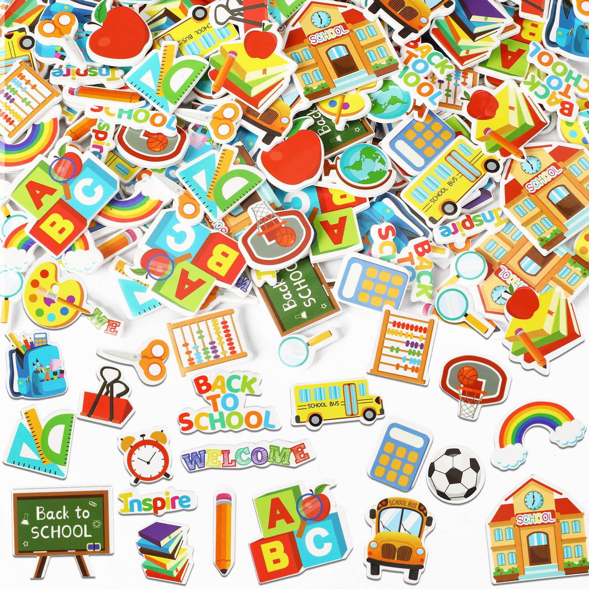 JULBEAR 300 Pcs Christmas Foam Stickers Self-Adhesive Bulk Party Favors