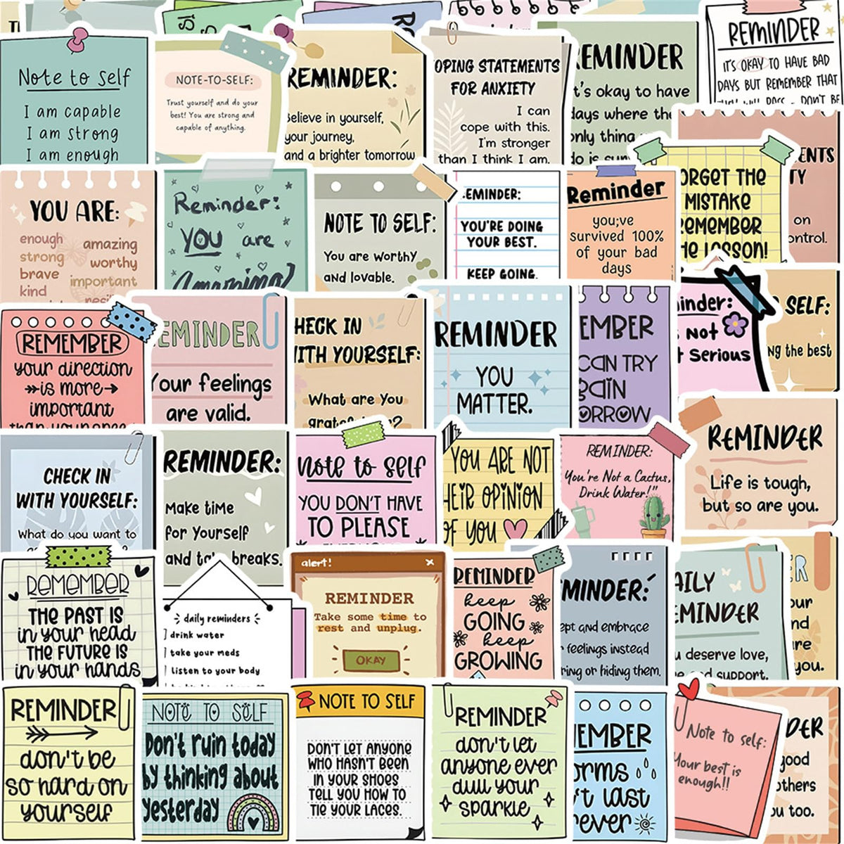 50pcs Flower Motivational Stickers, Motivational Quote Sticker for Water Bottle Adults Women TeenStickers, Vinyl Positive Stickers Decals for Laptop Journal Computer Phone Case(Colourful-P7)