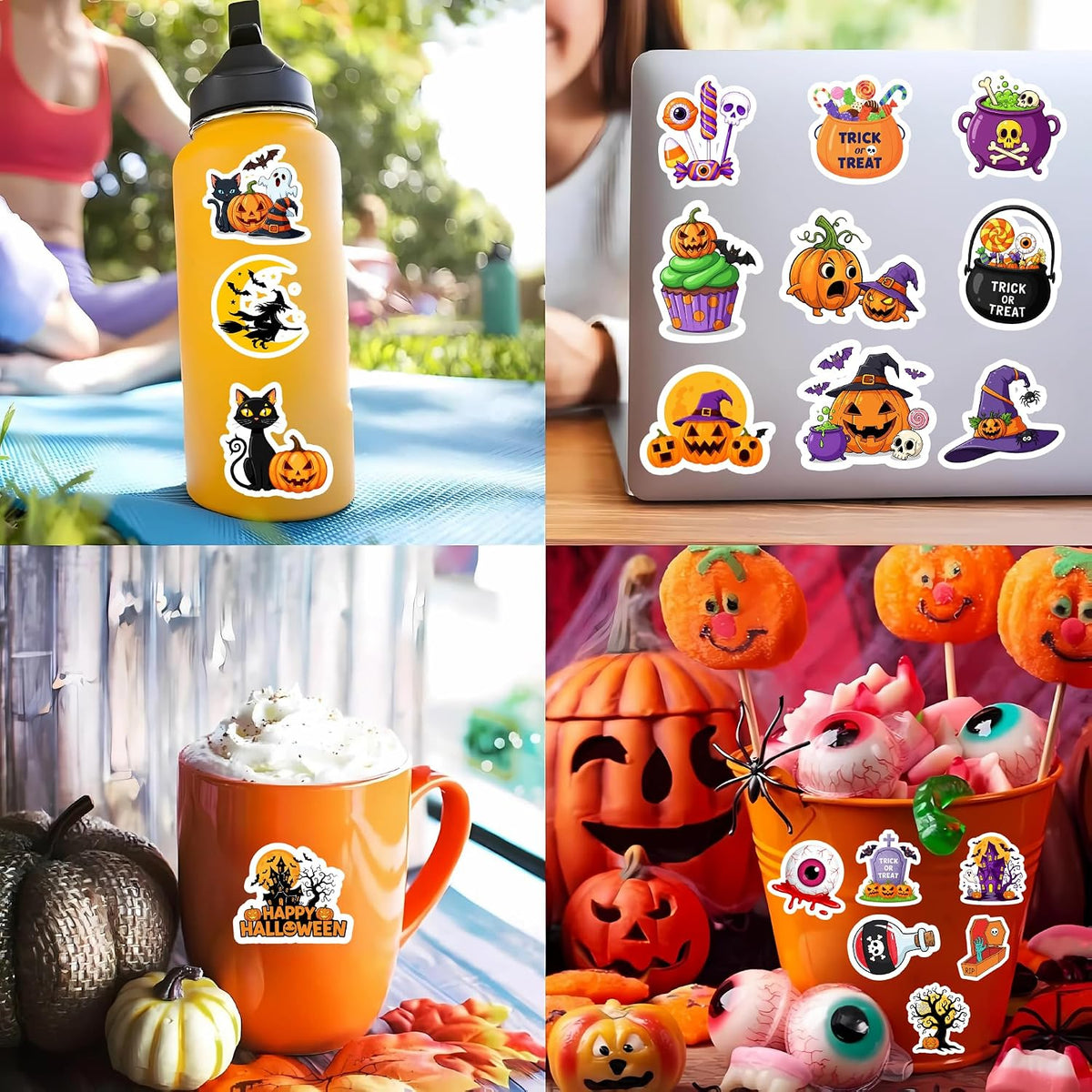 Halloween Stickers, Non-Repeating Halloween Pumpkin Decoration Stickers
