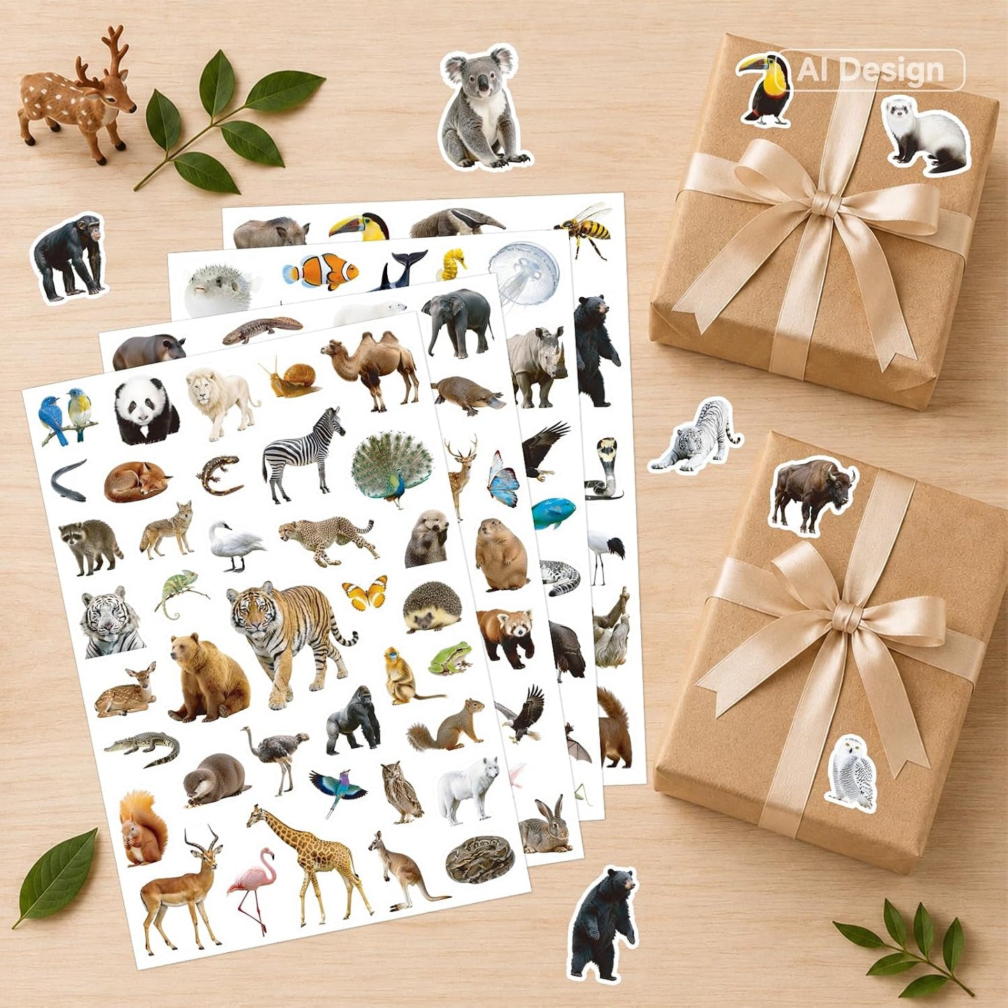 Anwyll Animal Stickers - 750 Pcs Water Bottle Stickers for Scrapbooking