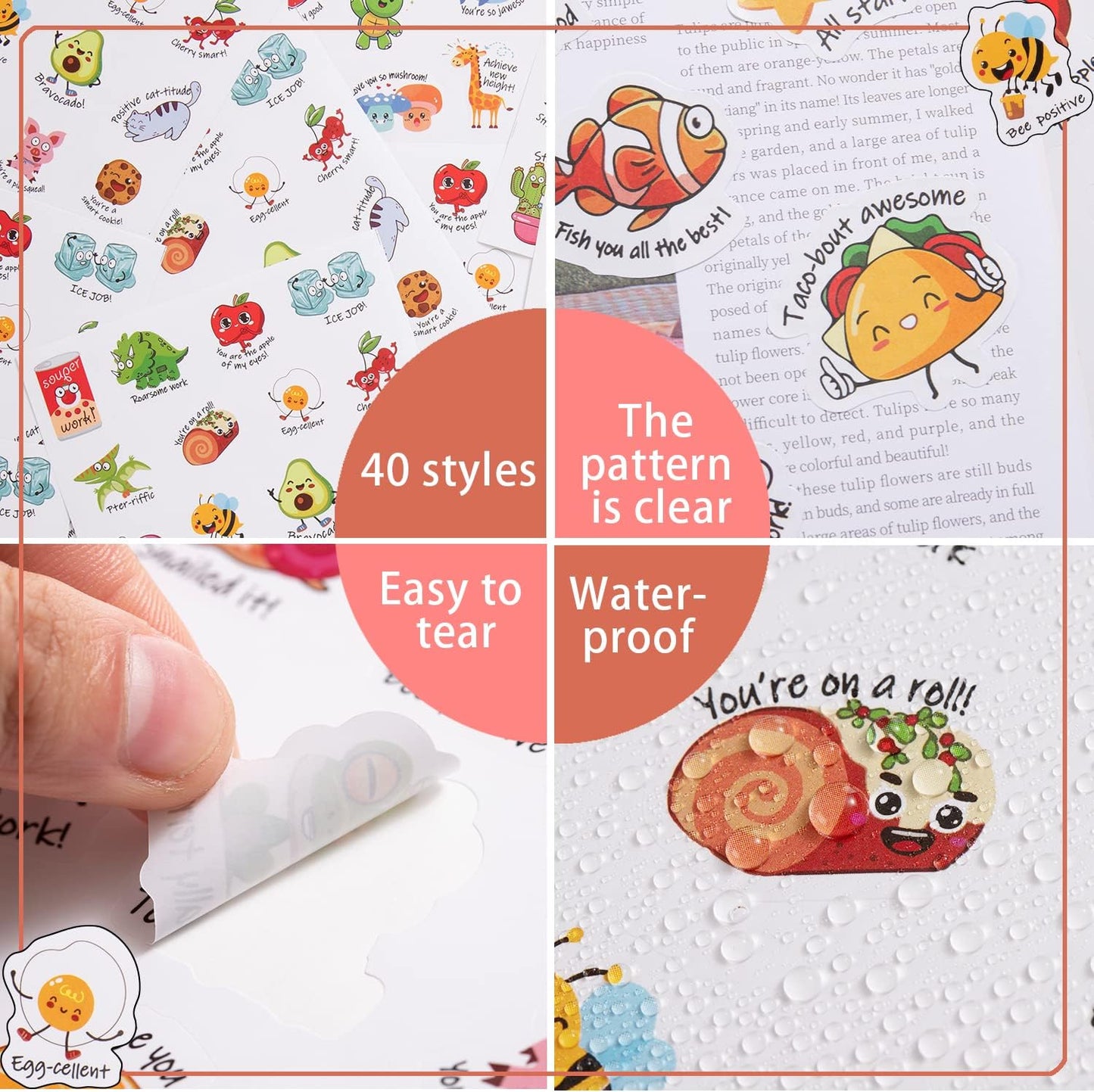 Wakawaga 800pcsTeacher Classroom Motivational Stickers for Kids Students