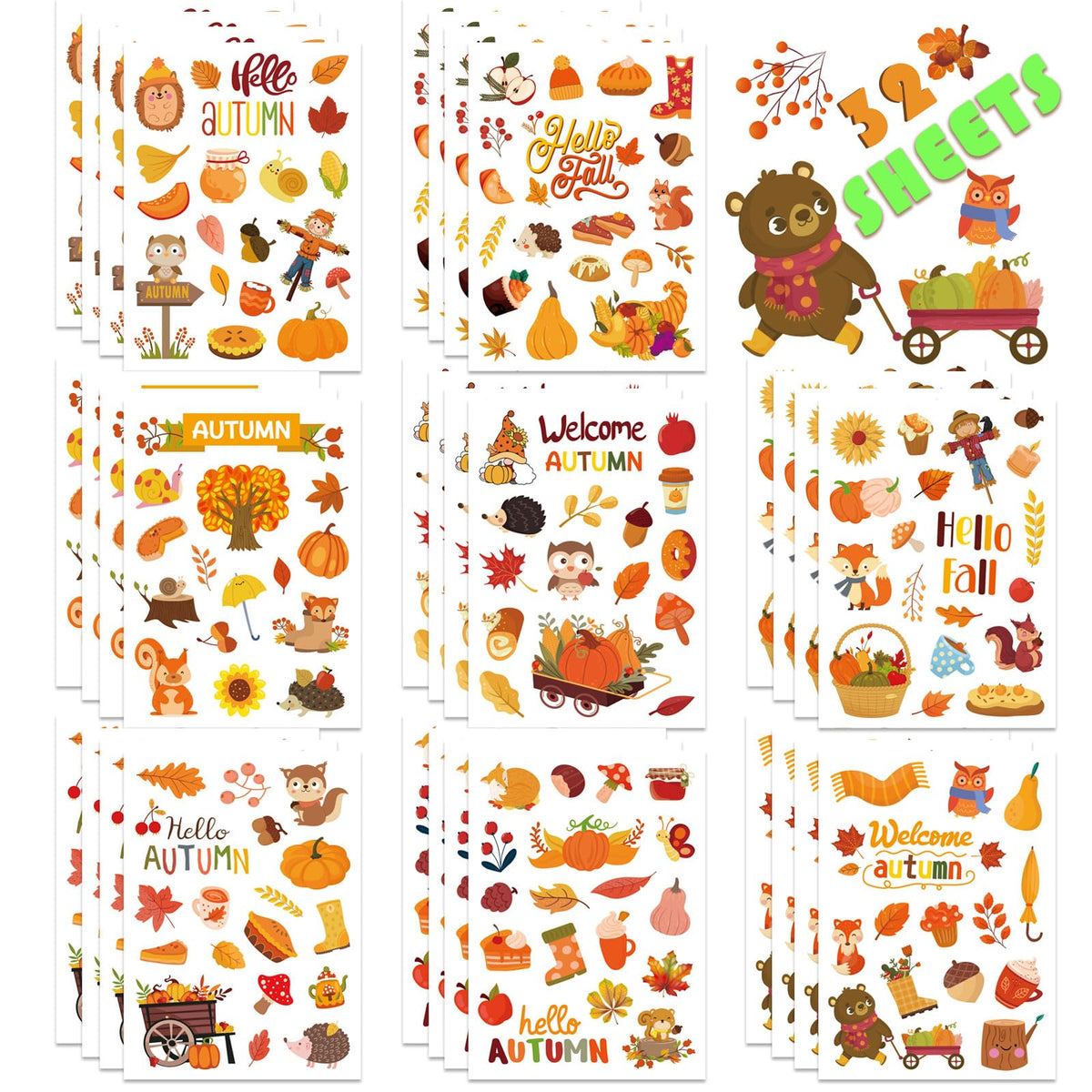 Fall Stickers Autumn Stickers 640PCS Thanksgiving Stickers for Kids Autumn