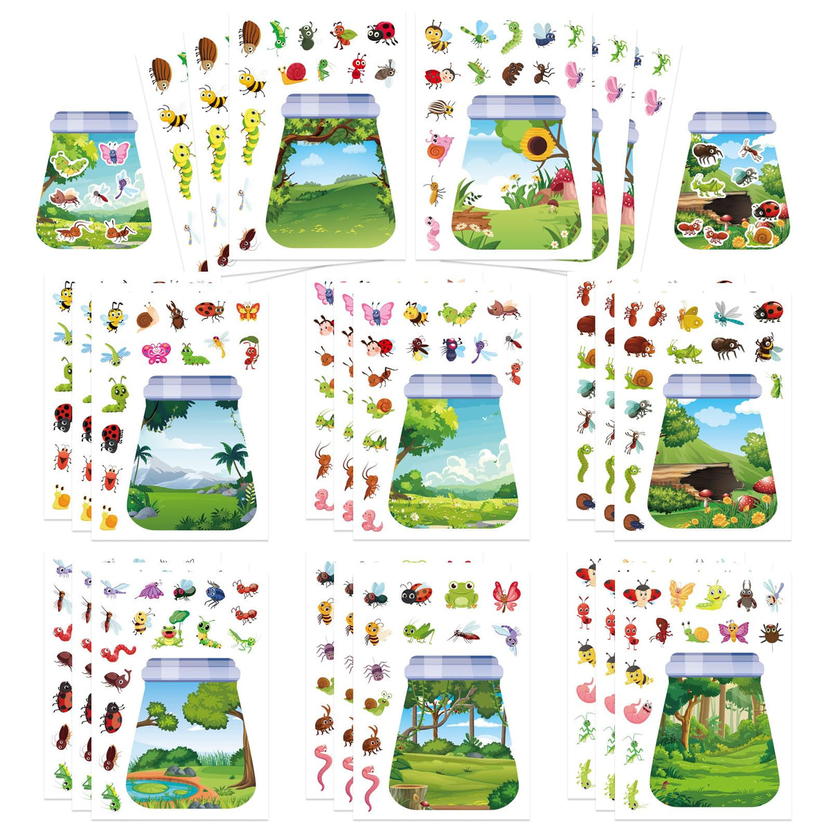 Fall Stickers for Kids Toddlers, Autum Animal Stickers Make-a-face Sticker