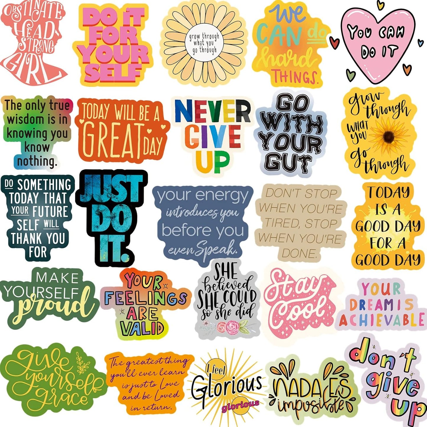 300PCS Motivational Inspirational Stickers for Scrapbook Planner Journaling