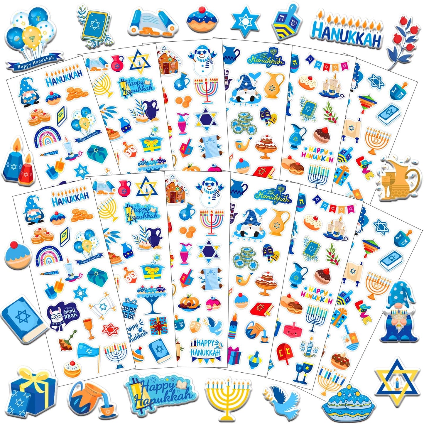 UPINS 12 Sheets Christmas Holiday Stickers 3D Puffy Foam Decals
