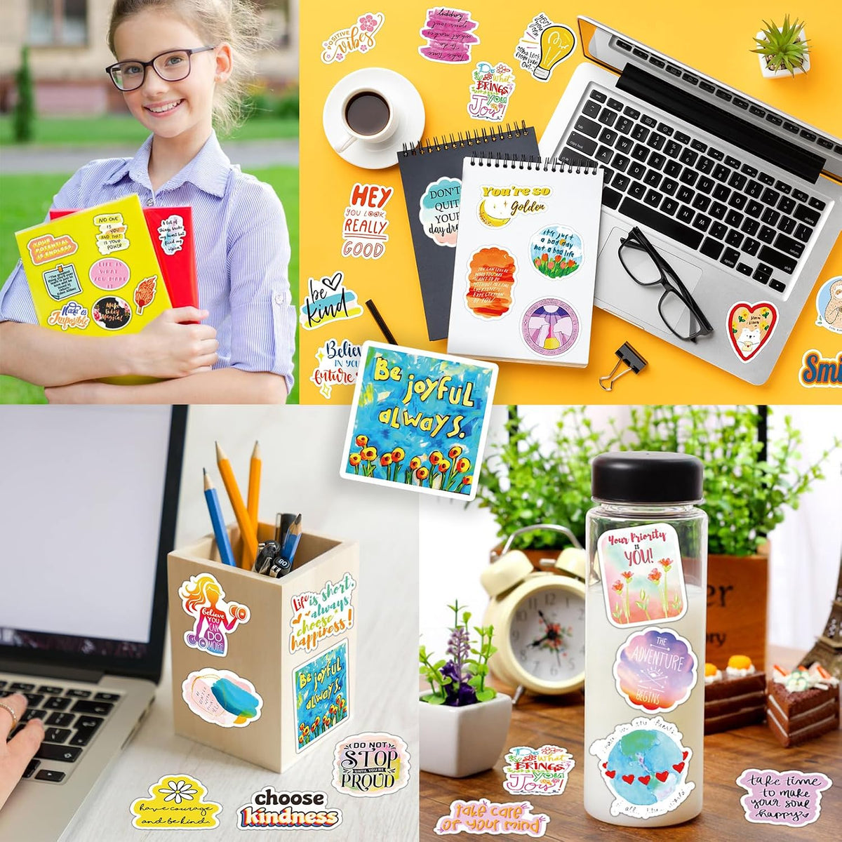 300PCS Motivational Stickers, Inspirational Words Decals