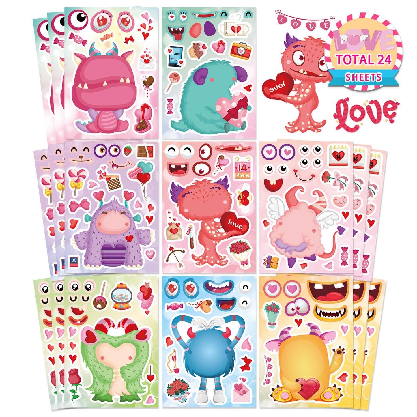 32 Sheets Christmas Stickers for Kids, Make Your Own Sticker, Kid Christmas