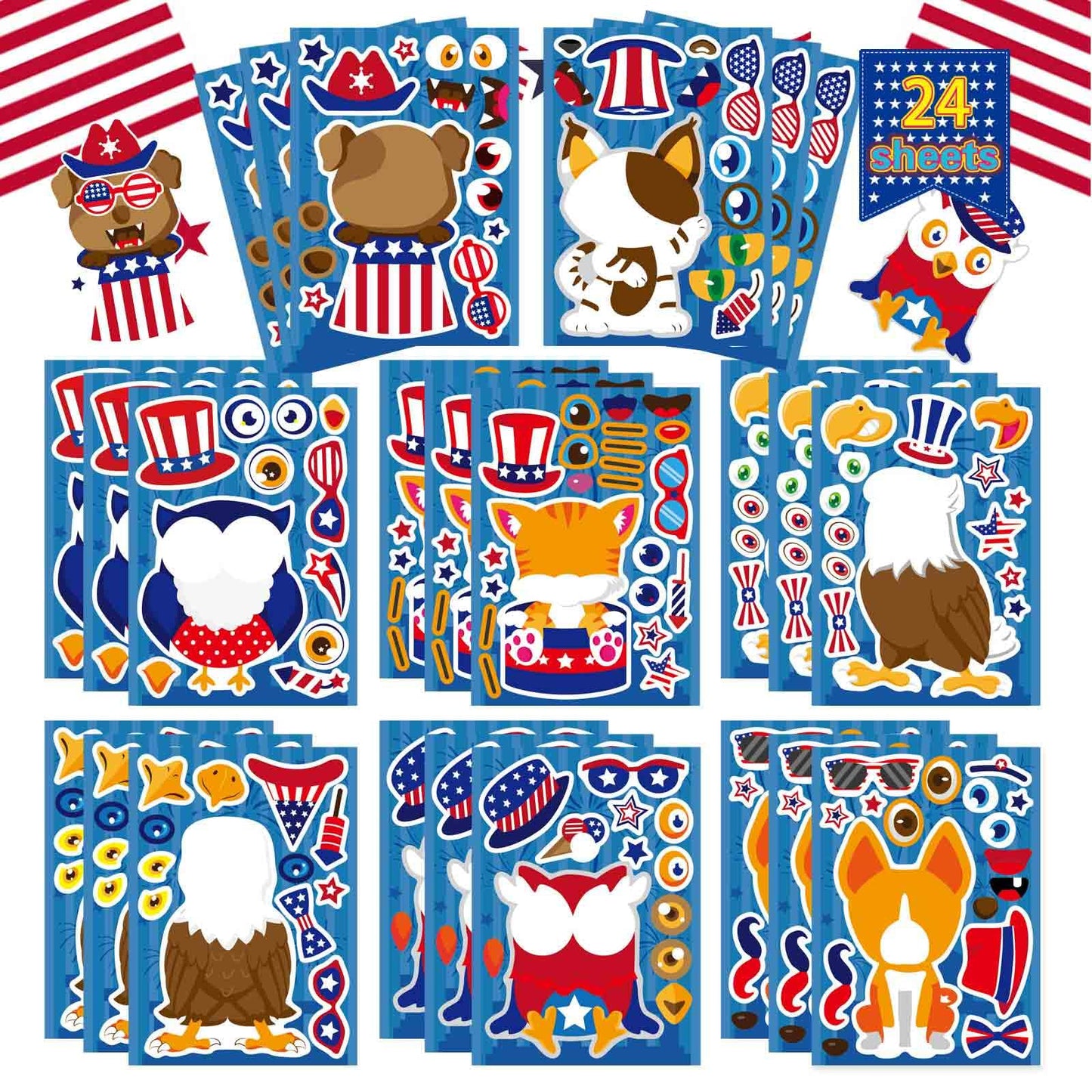 32 Sheets Christmas Stickers for Kids, Make Your Own Sticker, Kid Christmas