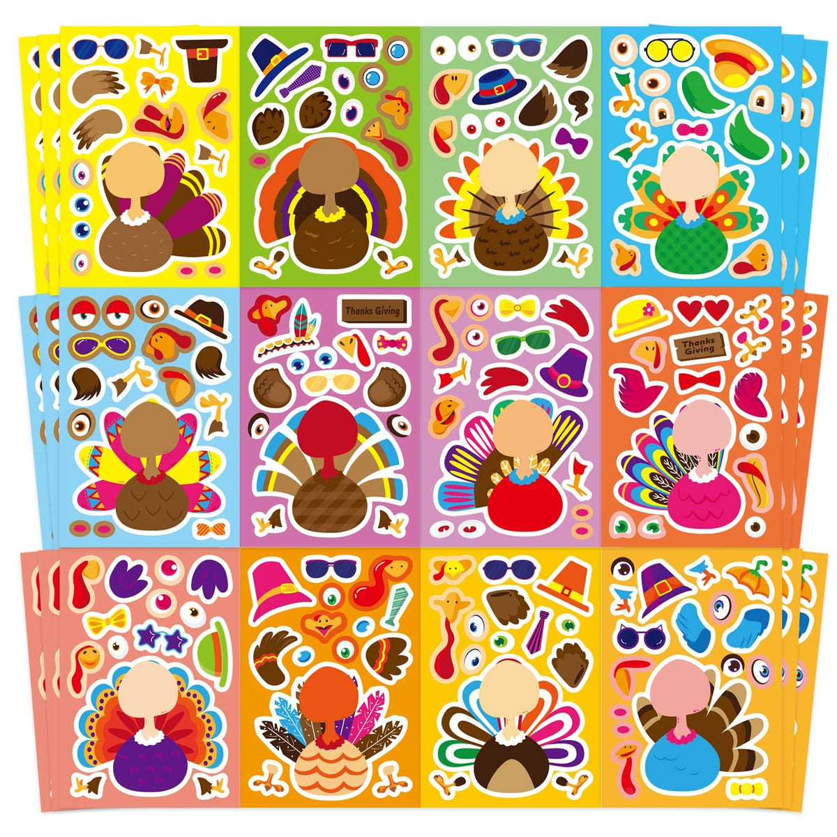 32 Sheets Christmas Stickers for Kids, Make Your Own Sticker, Kid Christmas