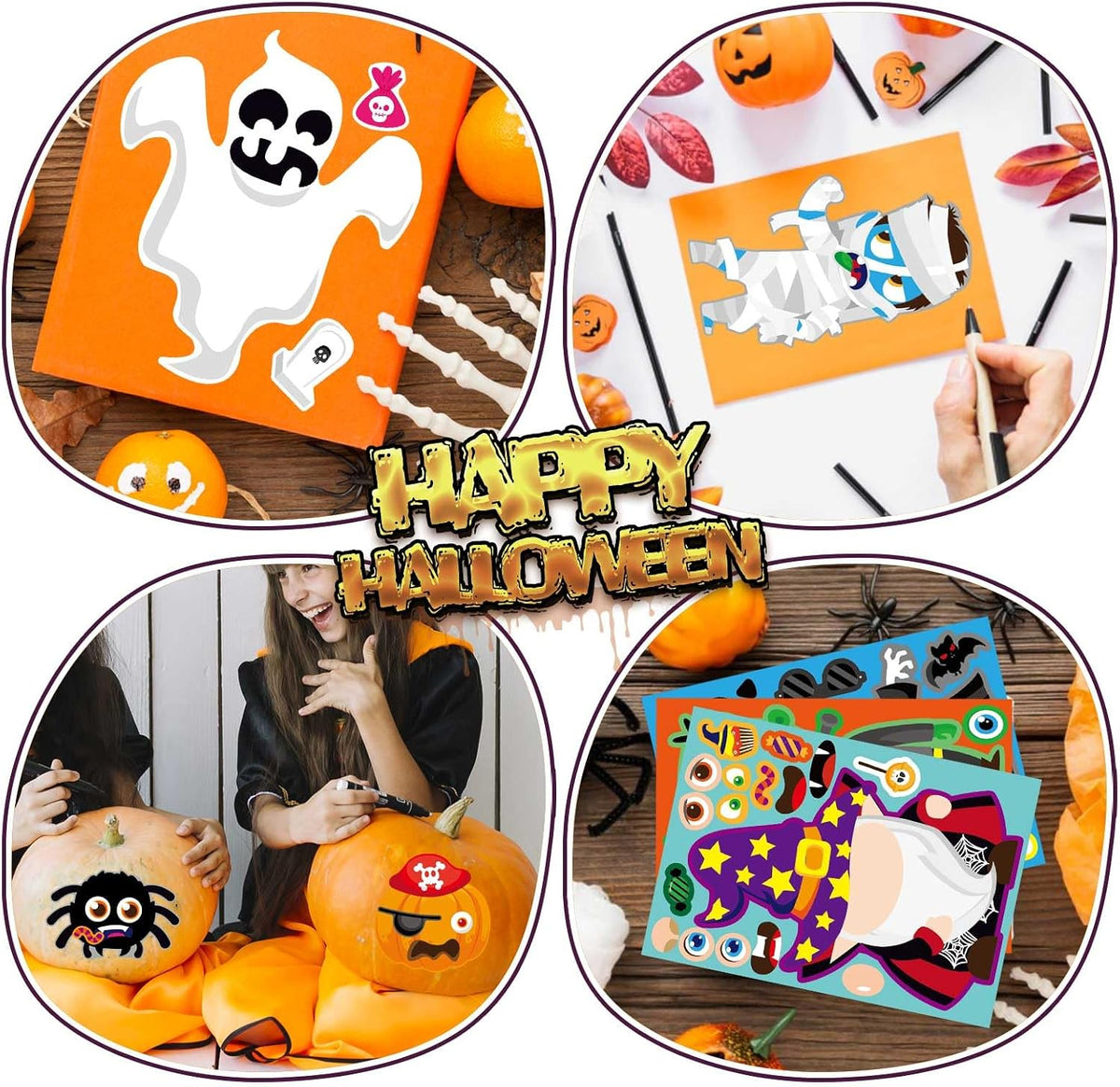 Halloween Face Stickers for Kids and Adults
