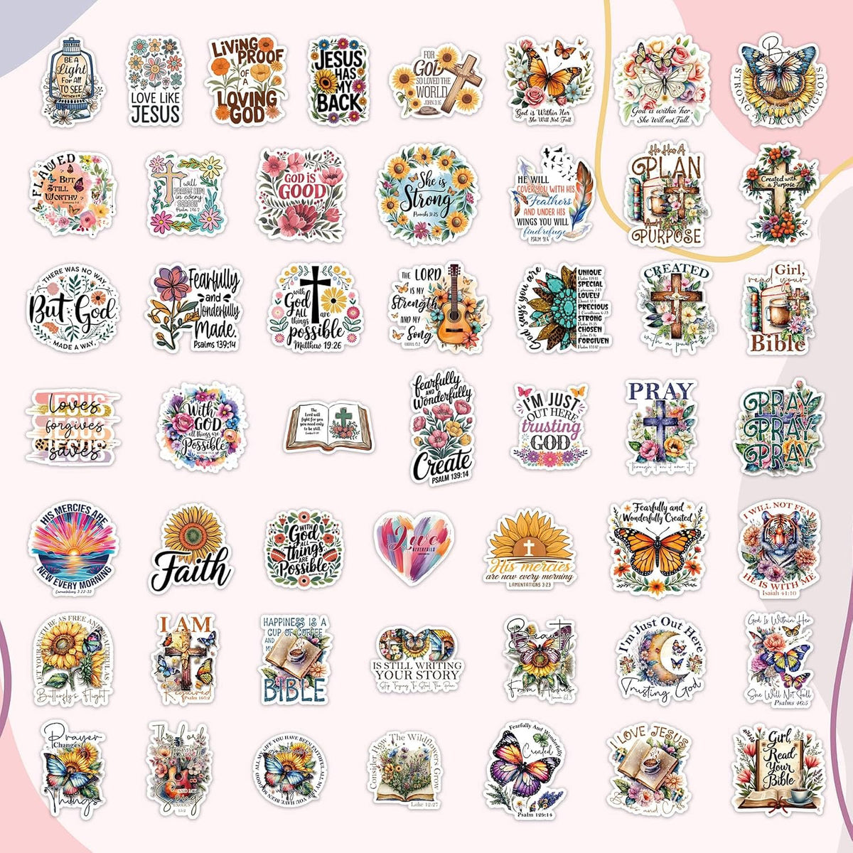 100 Pcs Christian Faith Stickers