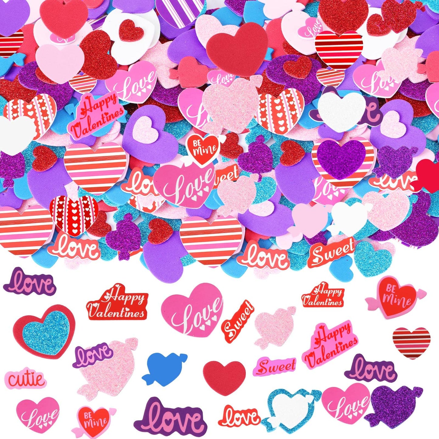 JULBEAR 300Pcs Fall Leaf Foam Stickers for Kids Autumn Thanksgiving Crafts