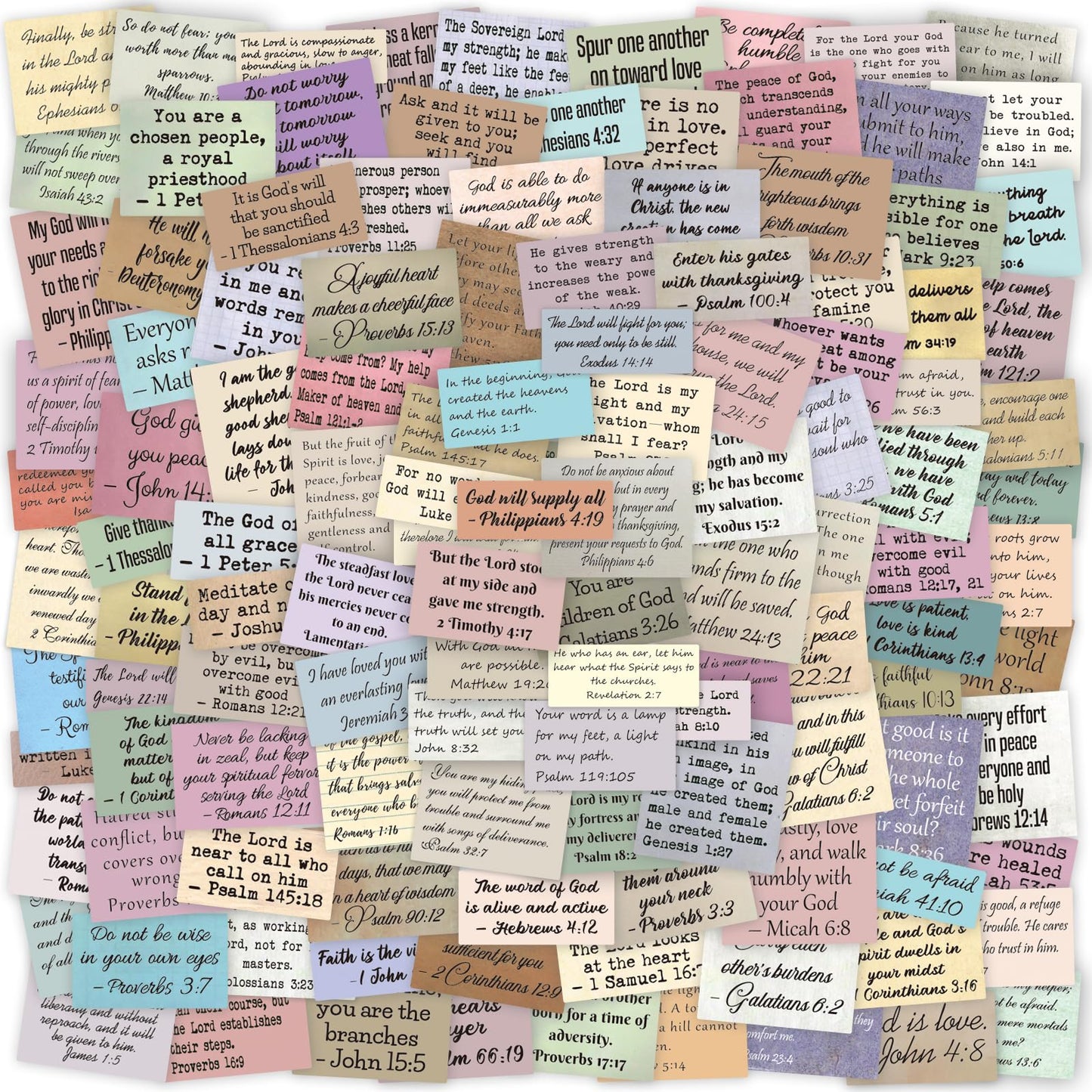 Bible Verse Stickers, Vintage Christian Quotes (120 PCS Unique (Mix 1))