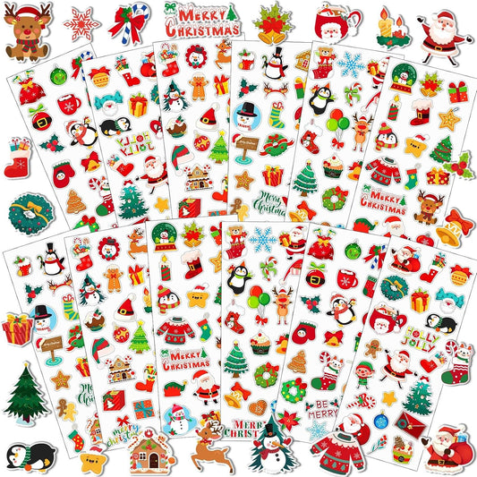 UPINS 12 Sheets Christmas Holiday Stickers 3D Puffy Foam Decals