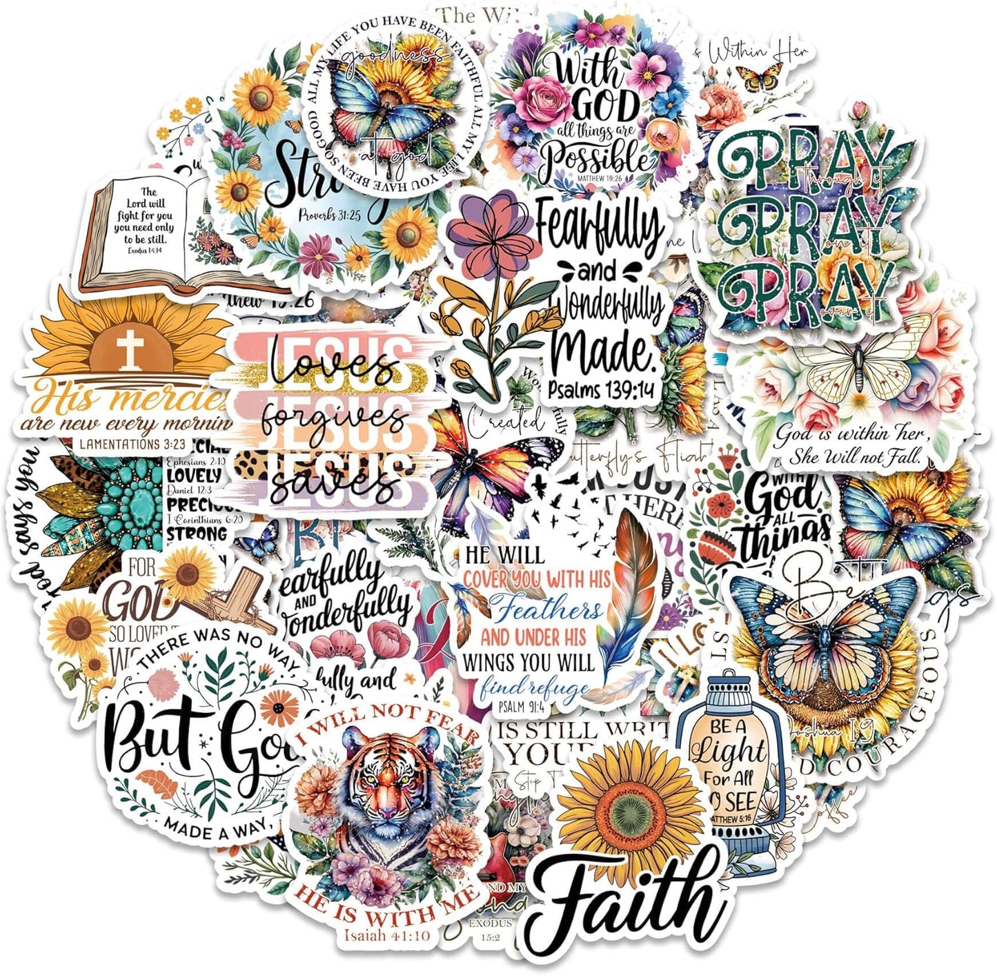 100 Pcs Christian Faith Stickers