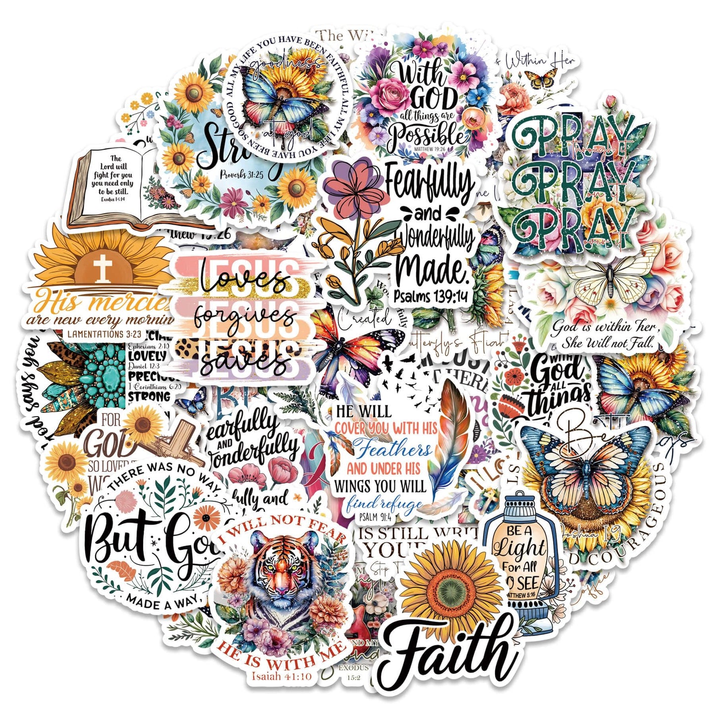 100 Pcs Christian Faith Stickers